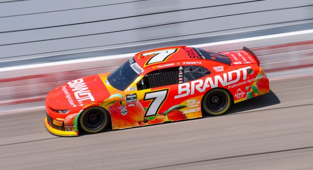 DARLINGTON, SOUTH CAROLINA - MARCH 21: Justin Allgaier, driver of the #7 BRANDT Chevrolet, drives during practice for the NASCAR O'Reilly Auto Parts Series Sport Clips Haircuts VFW Help a Hero 200 at Darlington Raceway on March 21, 2026 in Darlington, South Carolina. (Photo by David Jensen/Getty Images) | Getty Images