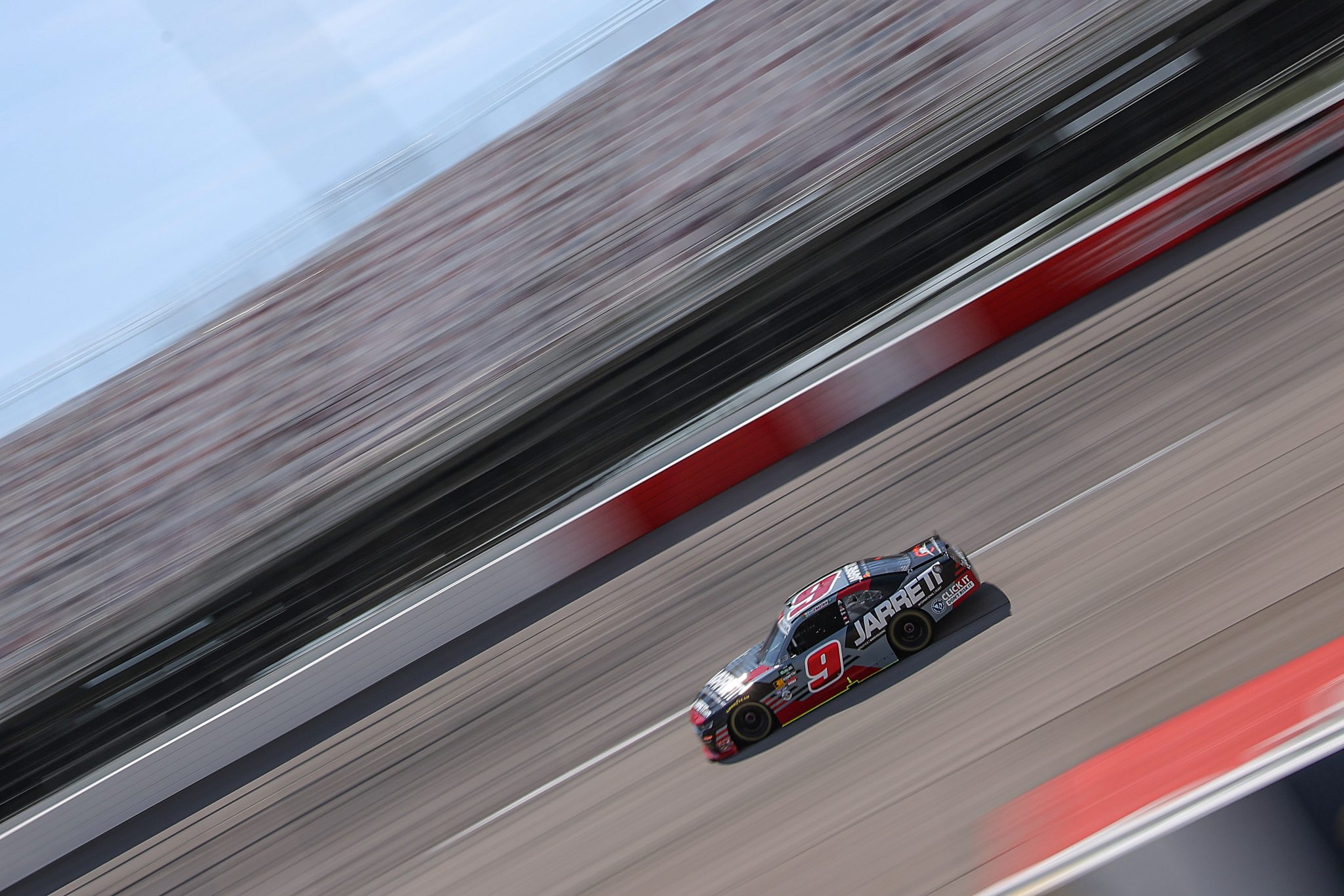 DARLINGTON, SOUTH CAROLINA - MARCH 21: Ross Chastain, driver of the #9 Jarrett Logistics Chevrolet, drives during practice for the NASCAR O'Reilly Auto Parts Series Sport Clips Haircuts VFW Help a Hero 200 at Darlington Raceway on March 21, 2026 in Darlington, South Carolina. (Photo by Jonathan Bachman/Getty Images) | Getty Images