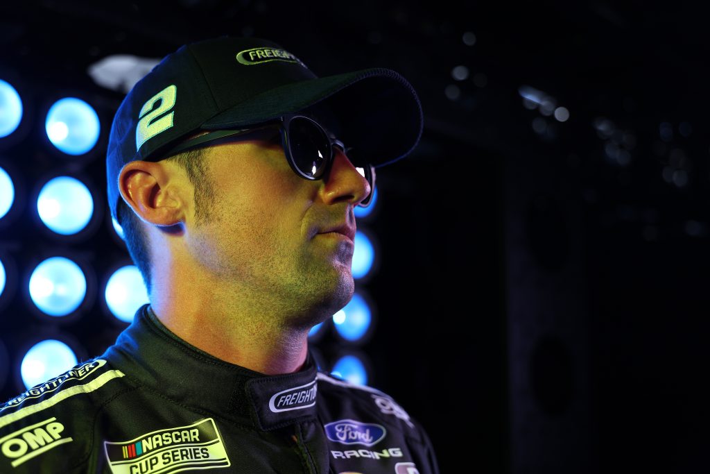 DARLINGTON, SOUTH CAROLINA - MARCH 22: Austin Cindric, driver of the #2 Freightliner Ford, waits backstage during pre-race ceremonies prior to the NASCAR Cup Series Goodyear 400 at Darlington Raceway on March 22, 2026 in Darlington, South Carolina. (Photo by David Jensen/Getty Images) | Getty Images