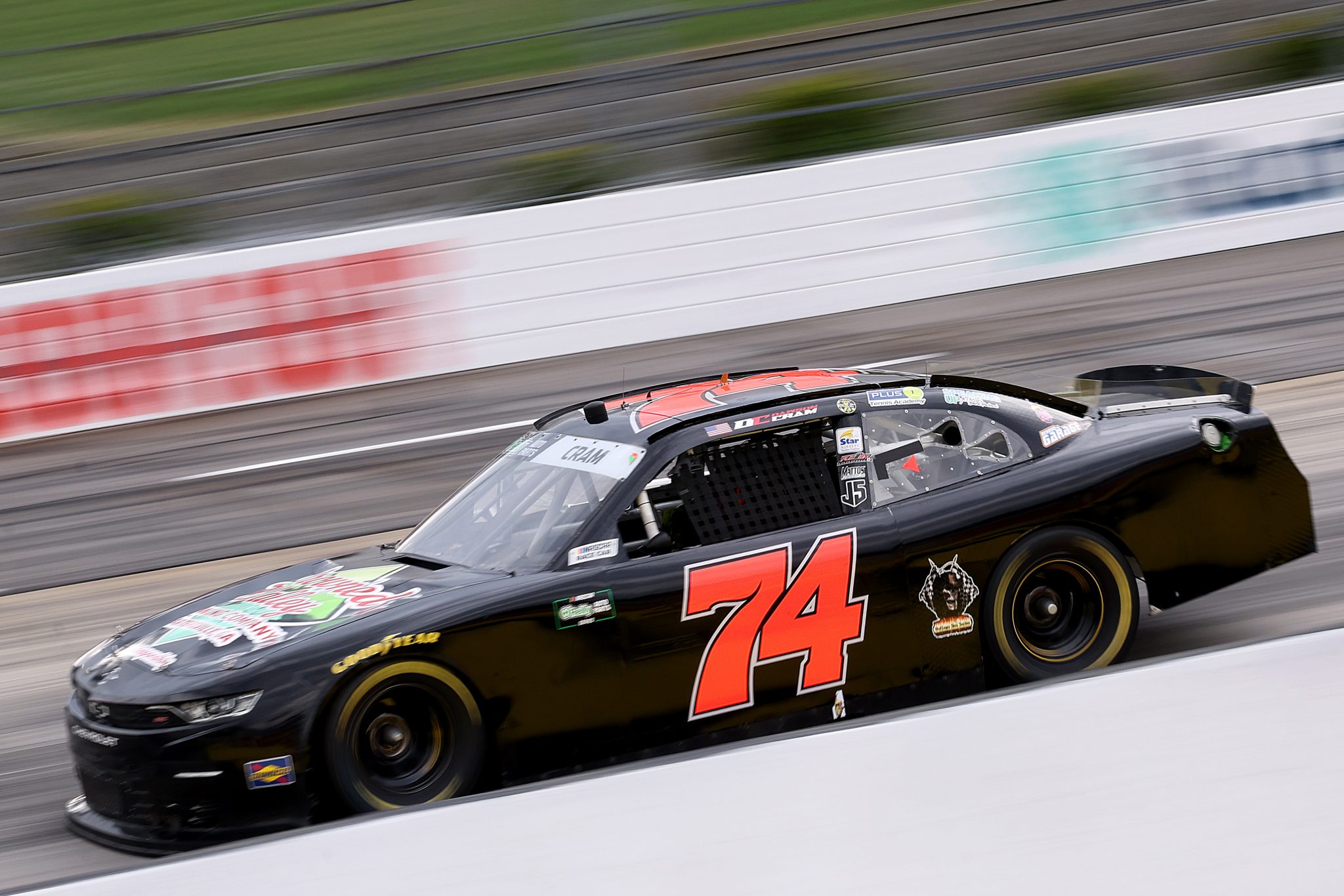 MARTINSVILLE, VIRGINIA - MARCH 27: Dawson Cram, driver of the #74 Drowned Valley Brwng Comp Chevrolet, drives during practice for the NASCAR O'Reilly Auto Parts Series NFPA 250 at Martinsville Speedway on March 27, 2026 in Martinsville, Virginia. (Photo by David Jensen/Getty Images) | Getty Images