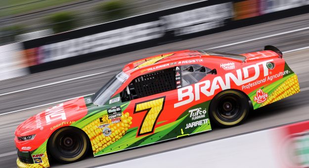 MARTINSVILLE, VIRGINIA - MARCH 27: Justin Allgaier, driver of the #7 BRANDT Chevrolet, drives during practice for the NASCAR O'Reilly Auto Parts Series NFPA 250 at Martinsville Speedway on March 27, 2026 in Martinsville, Virginia. (Photo by David Jensen/Getty Images) | Getty Images