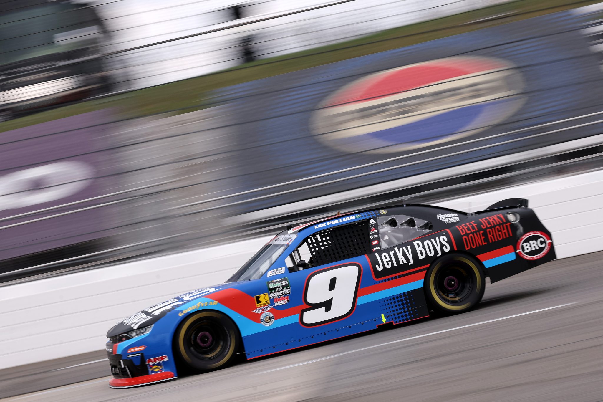 MARTINSVILLE, VIRGINIA - MARCH 27: Lee Pulliam, driver of the #9 Folsom Fence Supply Chevrolet, drives during the NASCAR O'Reilly Auto Parts Series NFPA 250 at Martinsville Speedway on March 27, 2026 in Martinsville, Virginia. (Photo by David Jensen/Getty Images) | Getty Images