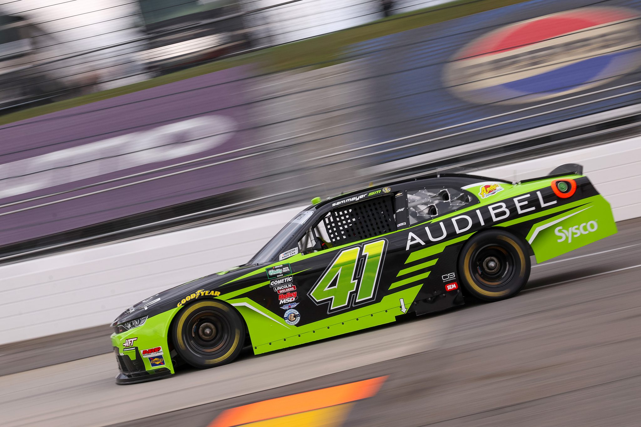 MARTINSVILLE, VIRGINIA - MARCH 27: Sam Mayer, driver of the #41 Audibel Chevrolet, drives during the NASCAR O'Reilly Auto Parts Series NFPA 250 at Martinsville Speedway on March 27, 2026 in Martinsville, Virginia. (Photo by David Jensen/Getty Images) | Getty Images