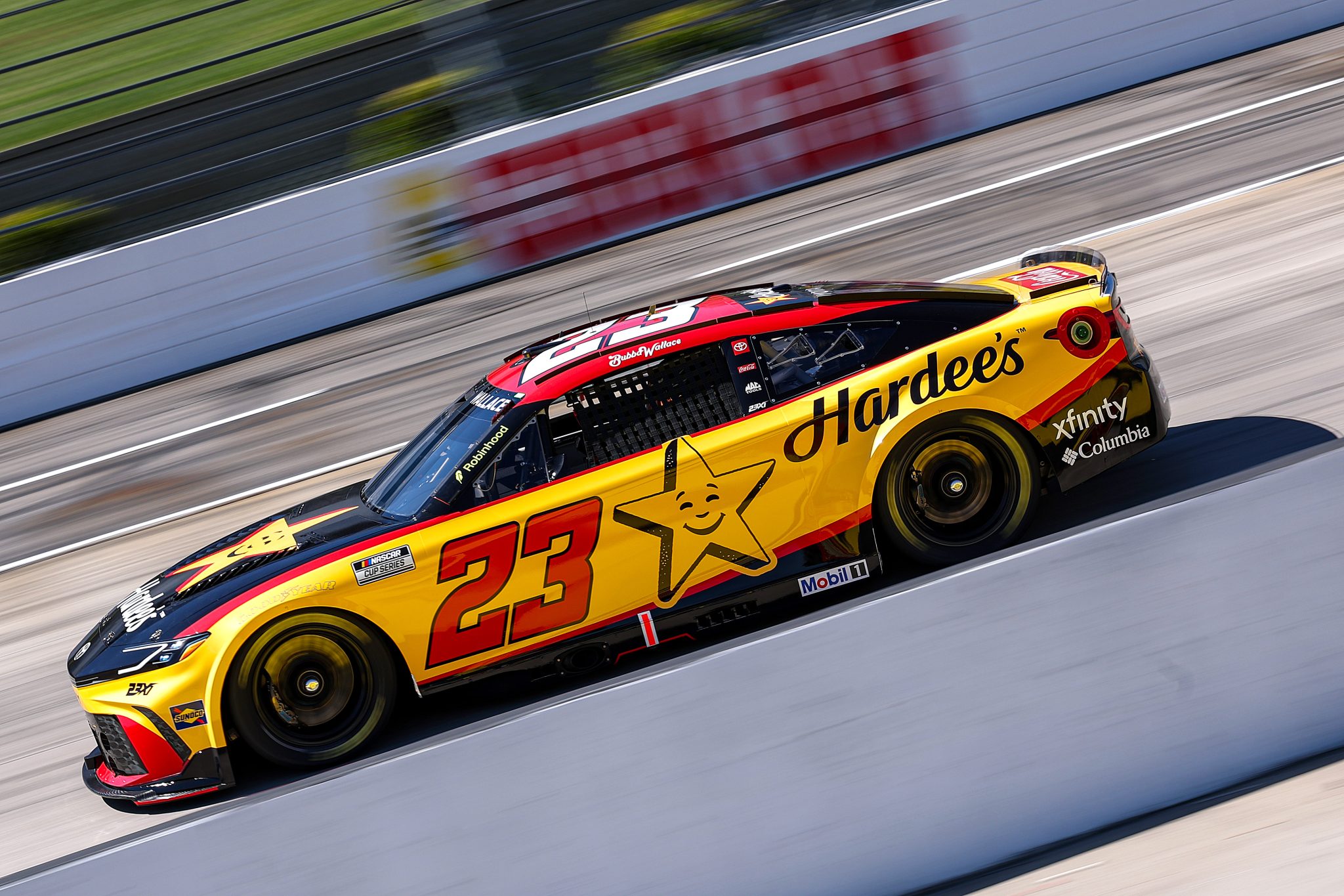 MARTINSVILLE, VIRGINIA - MARCH 28: Bubba Wallace, driver of the #23 Hardee's Toyota, drives during practice for the NASCAR Cup Series Cook Out 400 at Martinsville Speedway on March 28, 2026 in Martinsville, Virginia. (Photo by David Jensen/Getty Images) | Getty Images