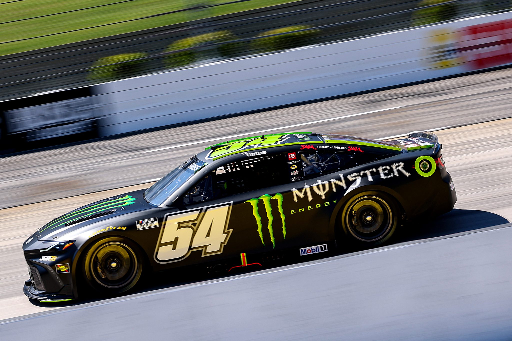 MARTINSVILLE, VIRGINIA - MARCH 28: Ty Gibbs, driver of the #54 Monster Energy Toyota, drives during practice for the NASCAR Cup Series Cook Out 400 at Martinsville Speedway on March 28, 2026 in Martinsville, Virginia. (Photo by David Jensen/Getty Images) | Getty Images