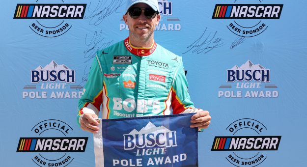 Visit Denny Hamlin clinches 49th Busch Light Pole Award at Martinsville Speedway page