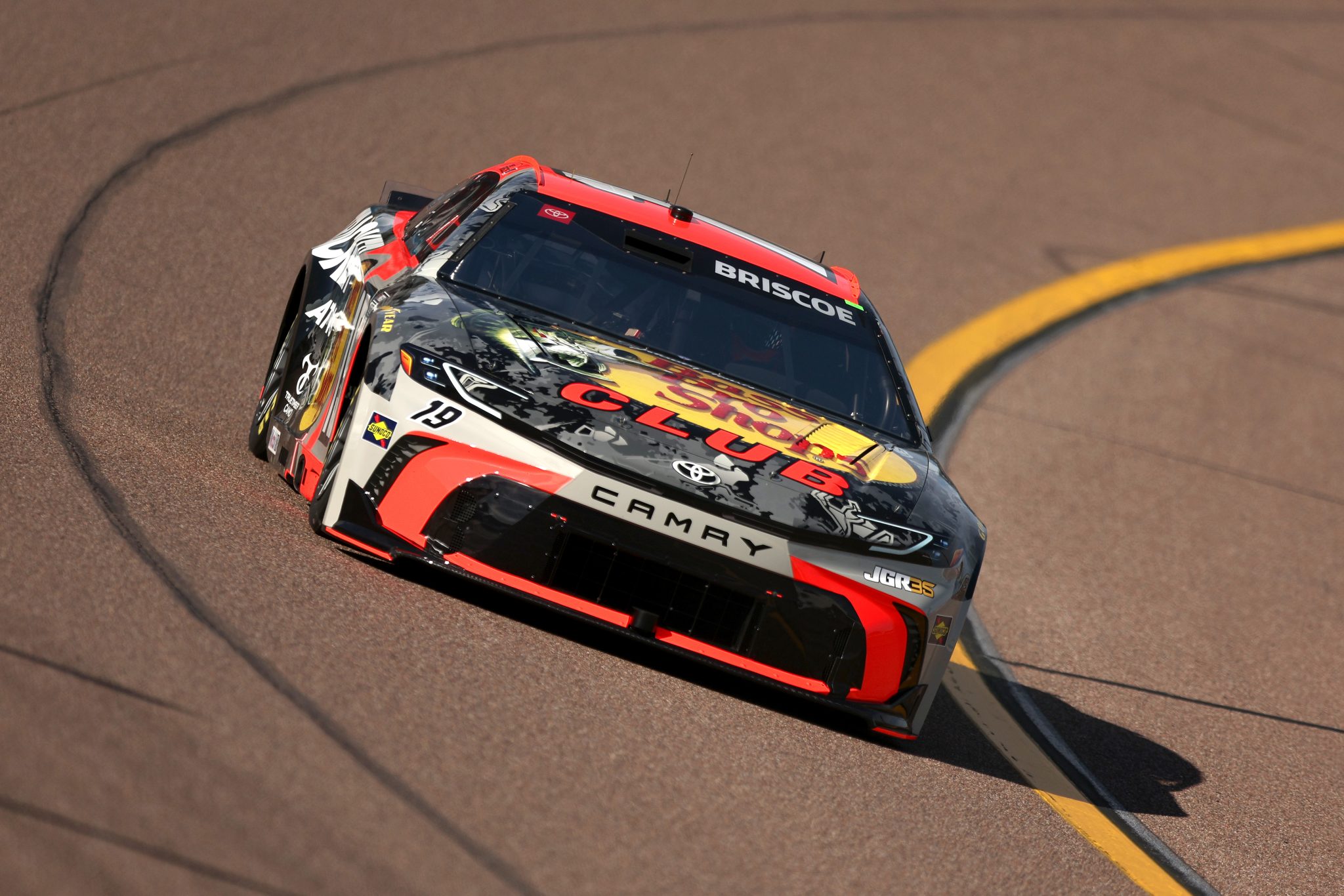 AVONDALE, ARIZONA - MARCH 07: Chase Briscoe, driver of the #19 Bass Pro Shops Toyota, drives during practice for the NASCAR Cup Series Straight Talk Wireless 500 at Phoenix Raceway on March 07, 2026 in Avondale, Arizona. (Photo by Meg Oliphant/Getty Images) | Getty Images