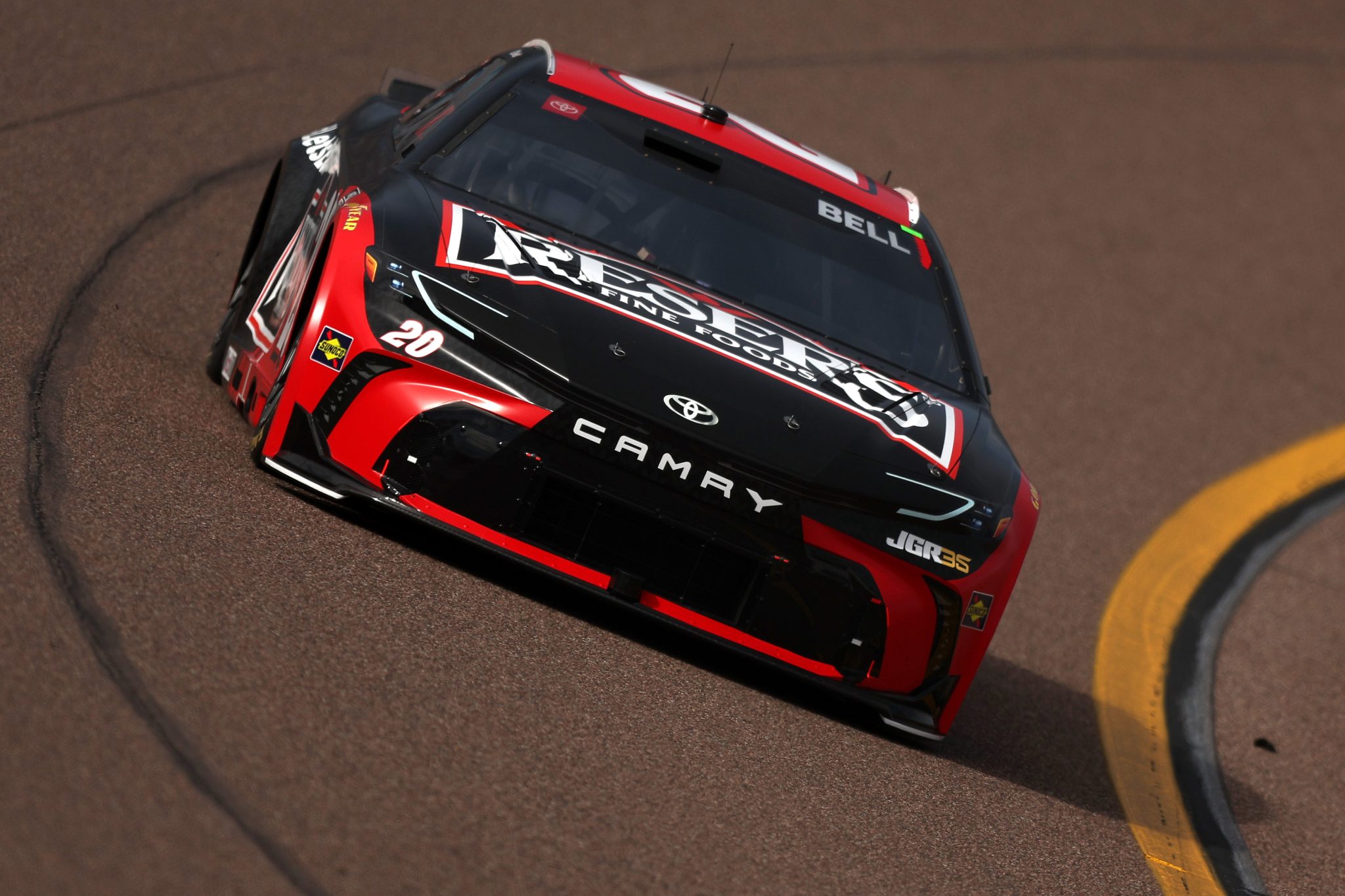 AVONDALE, ARIZONA - MARCH 07: Christopher Bell, driver of the #20 Reser's Fine Foods Toyota, drives during practice for the NASCAR Cup Series Straight Talk Wireless 500 at Phoenix Raceway on March 07, 2026 in Avondale, Arizona. (Photo by Meg Oliphant/Getty Images) | Getty Images