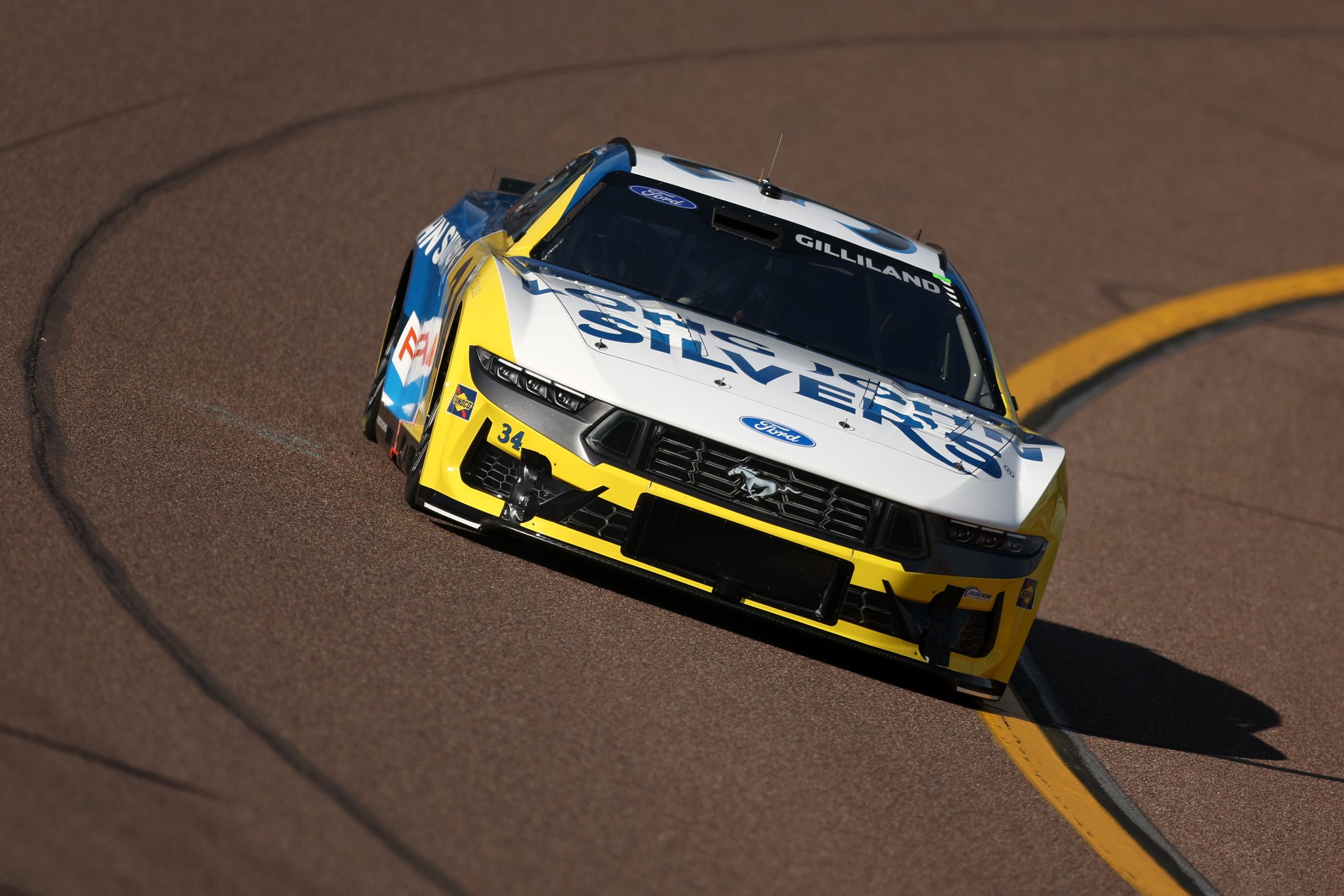 AVONDALE, ARIZONA - MARCH 07: Todd Gilliland, driver of the #34 Long John Silver's Ford, drives during practice for the NASCAR Cup Series Straight Talk Wireless 500 at Phoenix Raceway on March 07, 2026 in Avondale, Arizona. (Photo by Meg Oliphant/Getty Images) | Getty Images