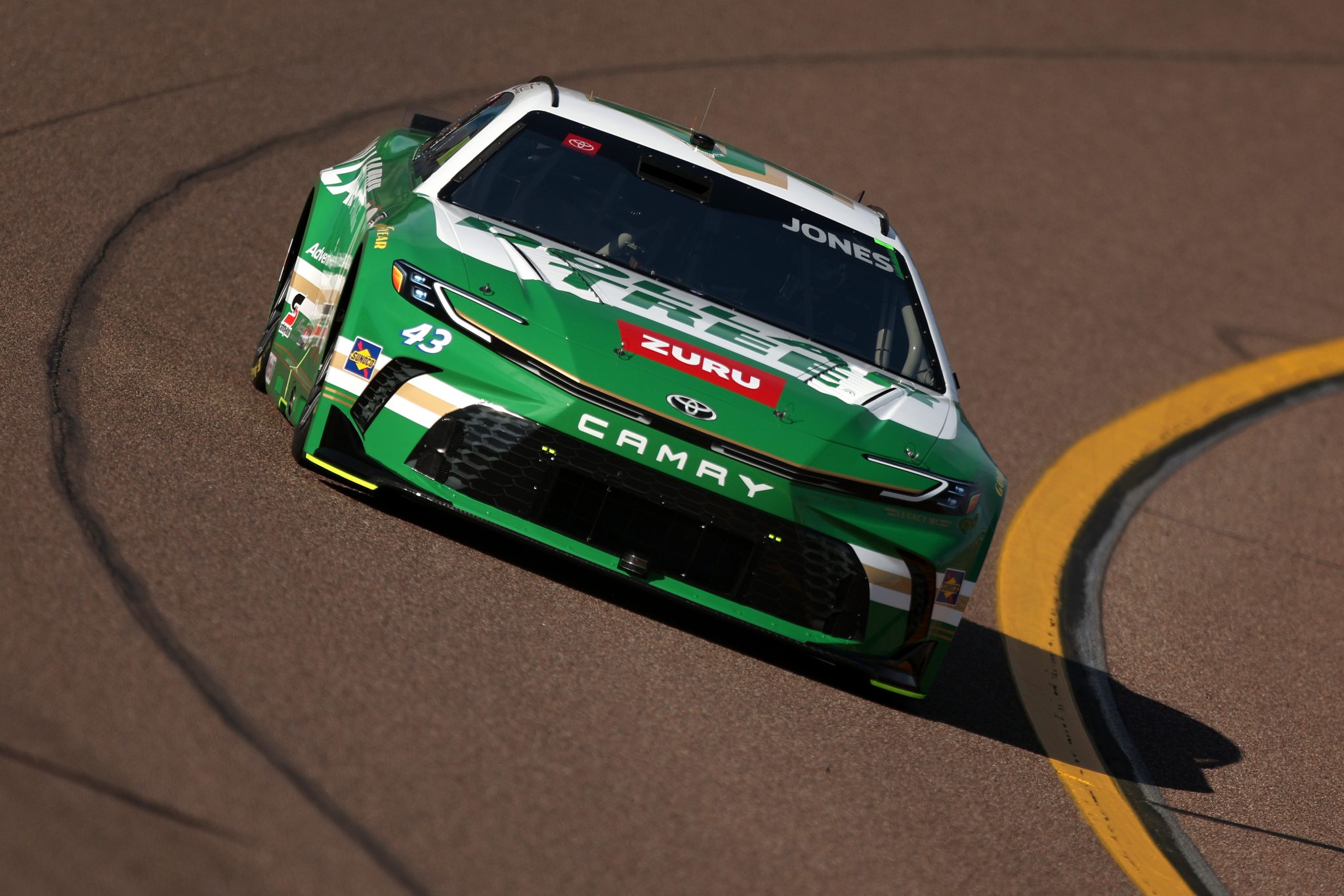 AVONDALE, ARIZONA - MARCH 07: Erik Jones, driver of the #43 Dollar Tree Toyota, drives during practice for the NASCAR Cup Series Straight Talk Wireless 500 at Phoenix Raceway on March 07, 2026 in Avondale, Arizona. (Photo by Meg Oliphant/Getty Images) | Getty Images