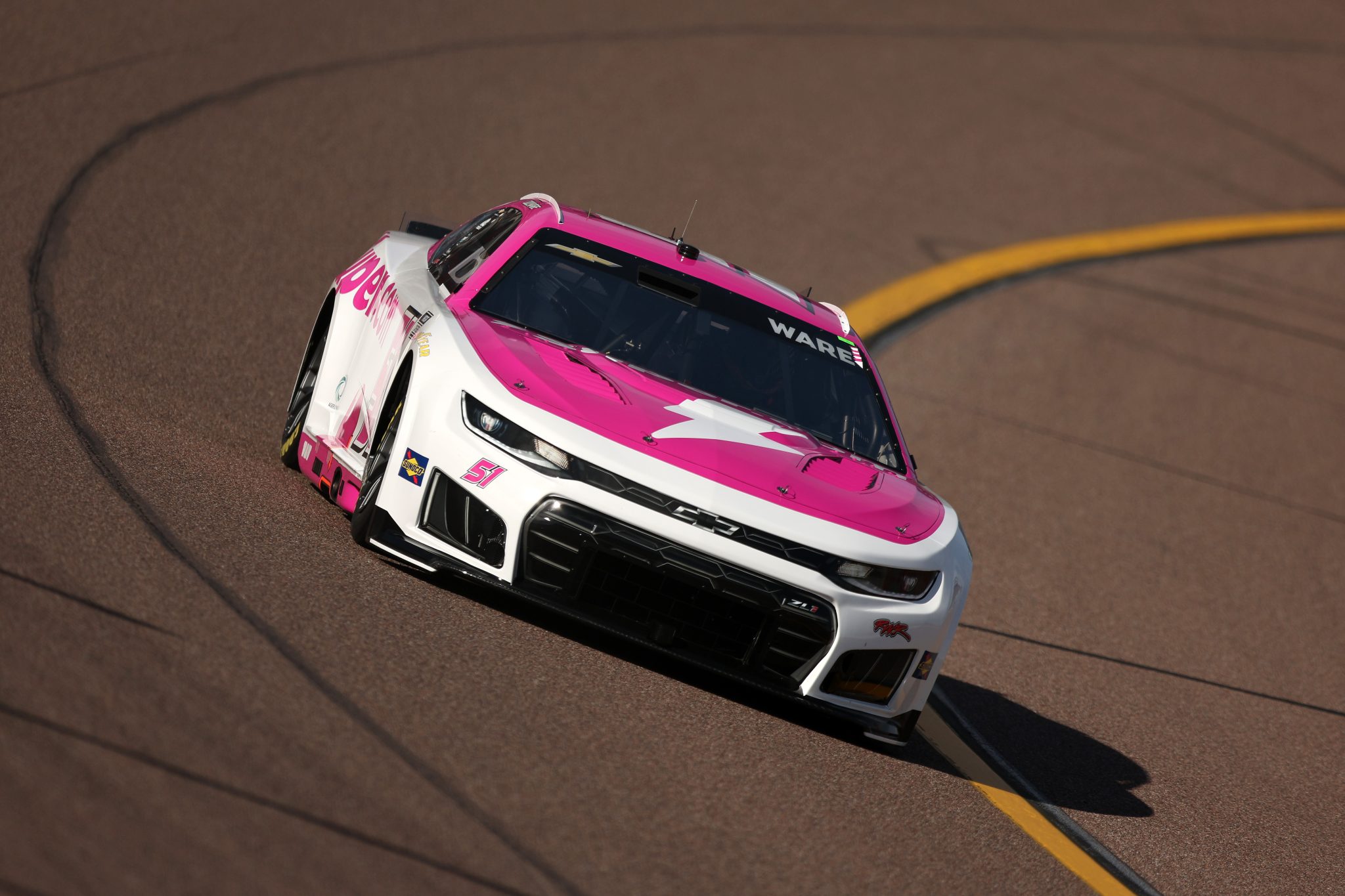 AVONDALE, ARIZONA - MARCH 07: Cody Ware, driver of the #51 Super.com Chevrolet, drives during practice for the NASCAR Cup Series Straight Talk Wireless 500 at Phoenix Raceway on March 07, 2026 in Avondale, Arizona. (Photo by Meg Oliphant/Getty Images) | Getty Images