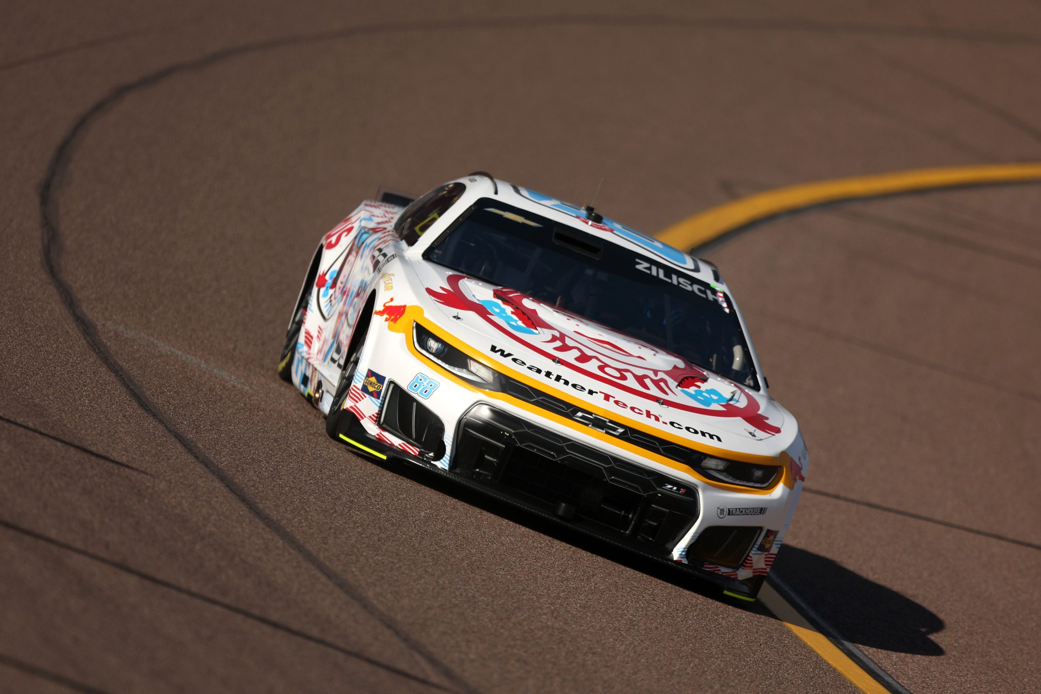 AVONDALE, ARIZONA - MARCH 07: Connor Zilisch, driver of the #88 Wendy's Chevrolet, drives during practice for the NASCAR Cup Series Straight Talk Wireless 500 at Phoenix Raceway on March 07, 2026 in Avondale, Arizona. (Photo by Meg Oliphant/Getty Images) | Getty Images