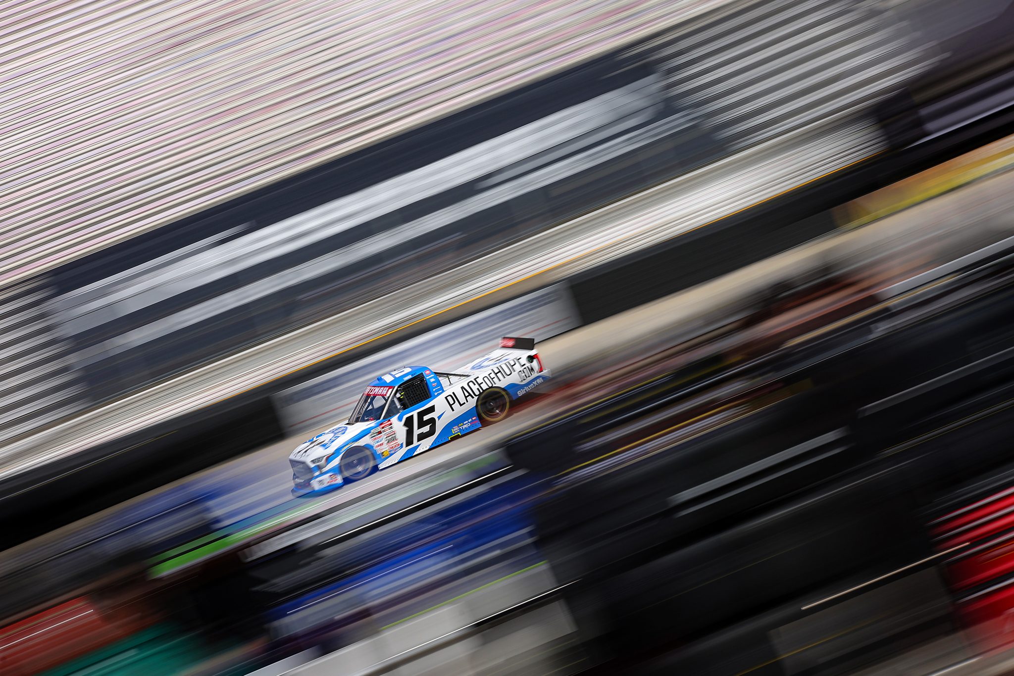 BRISTOL, TENNESSEE - APRIL 10: Tanner Gray, driver of the #15 Place of Hope Toyota, drives during practice for the NASCAR Craftsman Truck Series Tennessee Army National Guard 250 at Bristol Motor Speedway on April 10, 2026 in Bristol, Tennessee. (Photo by Jonathan Bachman/Getty Images) | Getty Images