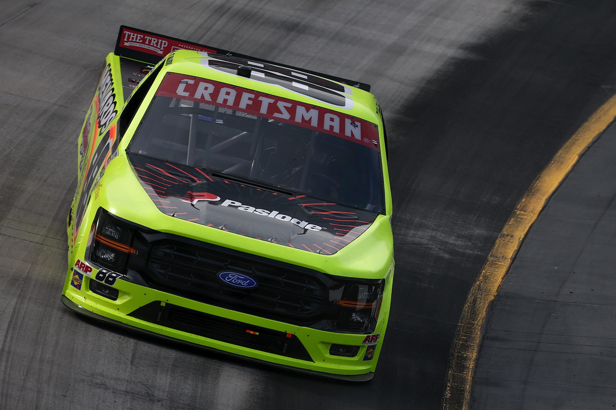 BRISTOL, TENNESSEE - APRIL 10: Ty Majeski, driver of the #88 Paslode/Menards Ford, drives during practice for the NASCAR Craftsman Truck Series Tennessee Army National Guard 250 at Bristol Motor Speedway on April 10, 2026 in Bristol, Tennessee. (Photo by Chris Graythen/Getty Images) | Getty Images