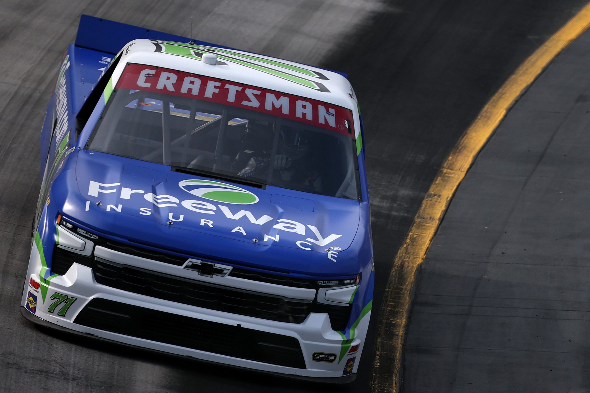 BRISTOL, TENNESSEE - APRIL 10: Daniel Suarez, driver of the #71 Freeway Insurance Chevrolet, drives during practice for the the NASCAR Craftsman Truck Series Tennessee Army National Guard 250 at Bristol Motor Speedway on April 10, 2026 in Bristol, Tennessee. (Photo by Chris Graythen/Getty Images) | Getty Images