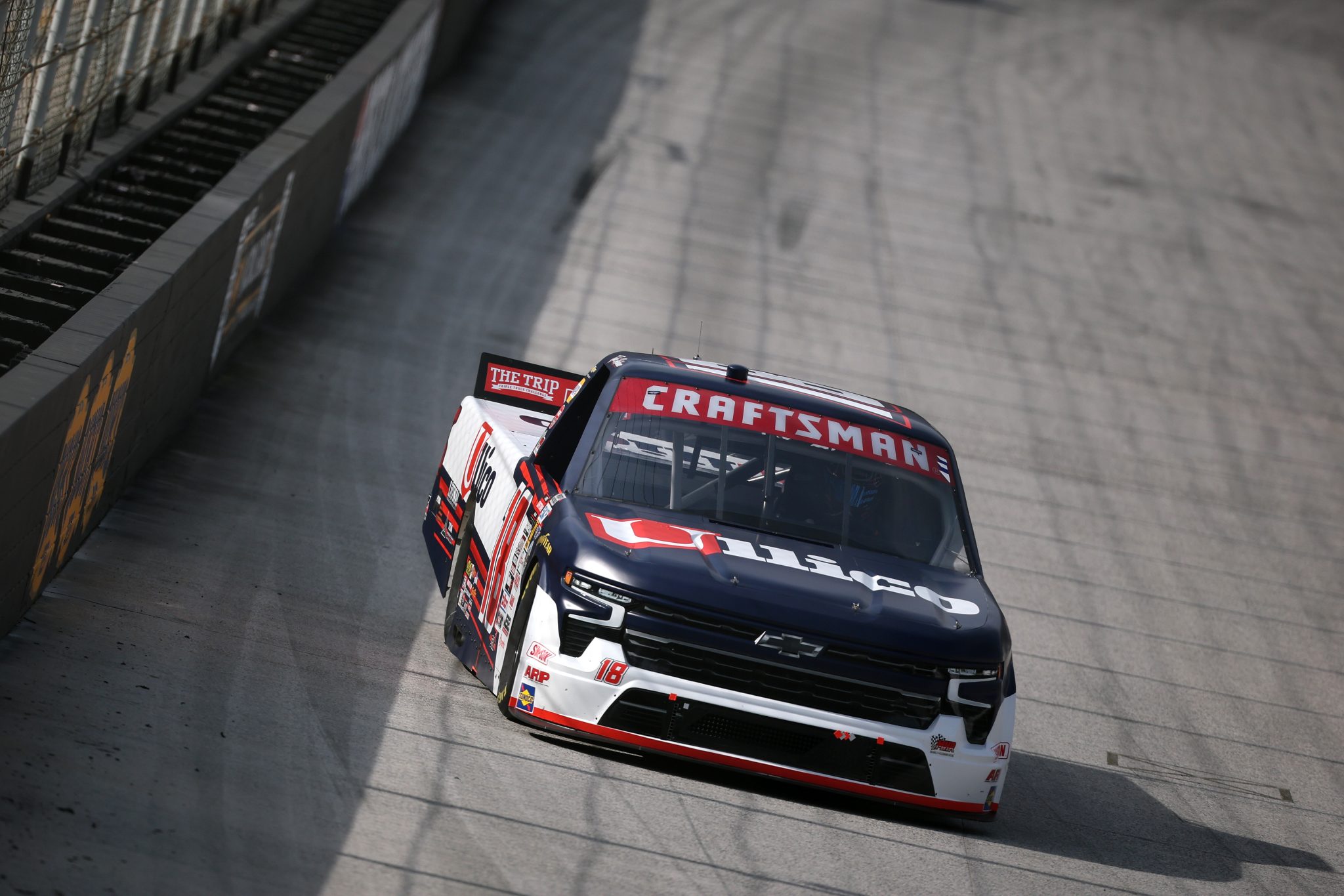 BRISTOL, TENNESSEE - APRIL 10: Tyler Ankrum, driver of the #18 Ullico Chevrolet, drives during practice for the the NASCAR Craftsman Truck Series Tennessee Army National Guard 250 at Bristol Motor Speedway on April 10, 2026 in Bristol, Tennessee. (Photo by Chris Graythen/Getty Images) | Getty Images