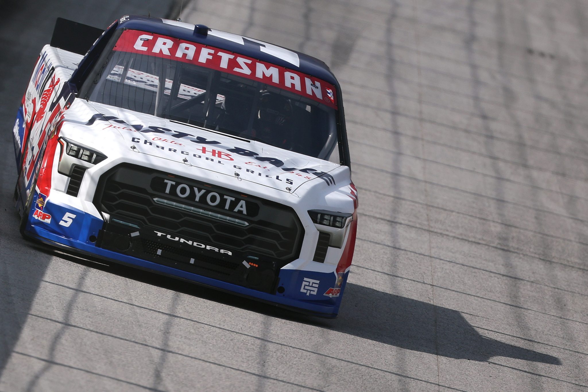 BRISTOL, TENNESSEE - APRIL 10: Chase Briscoe, driver of the #5 Hasty Bake/Mobil 1 Toyota, drives during practice for the the NASCAR Craftsman Truck Series Tennessee Army National Guard 250 at Bristol Motor Speedway on April 10, 2026 in Bristol, Tennessee. (Photo by Chris Graythen/Getty Images) | Getty Images
