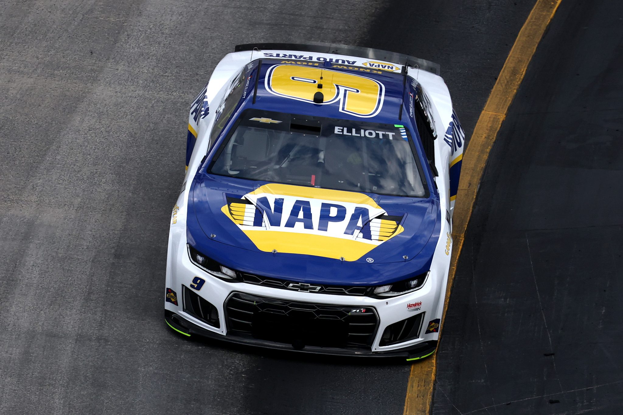 BRISTOL, TENNESSEE - APRIL 11: Chase Elliott, driver of the #9 NAPA Auto Parts Chevrolet, drives during practice for the NASCAR Cup Series Food City 500 at Bristol Motor Speedway on April 11, 2026 in Bristol, Tennessee. (Photo by Chris Graythen/Getty Images) | Getty Images