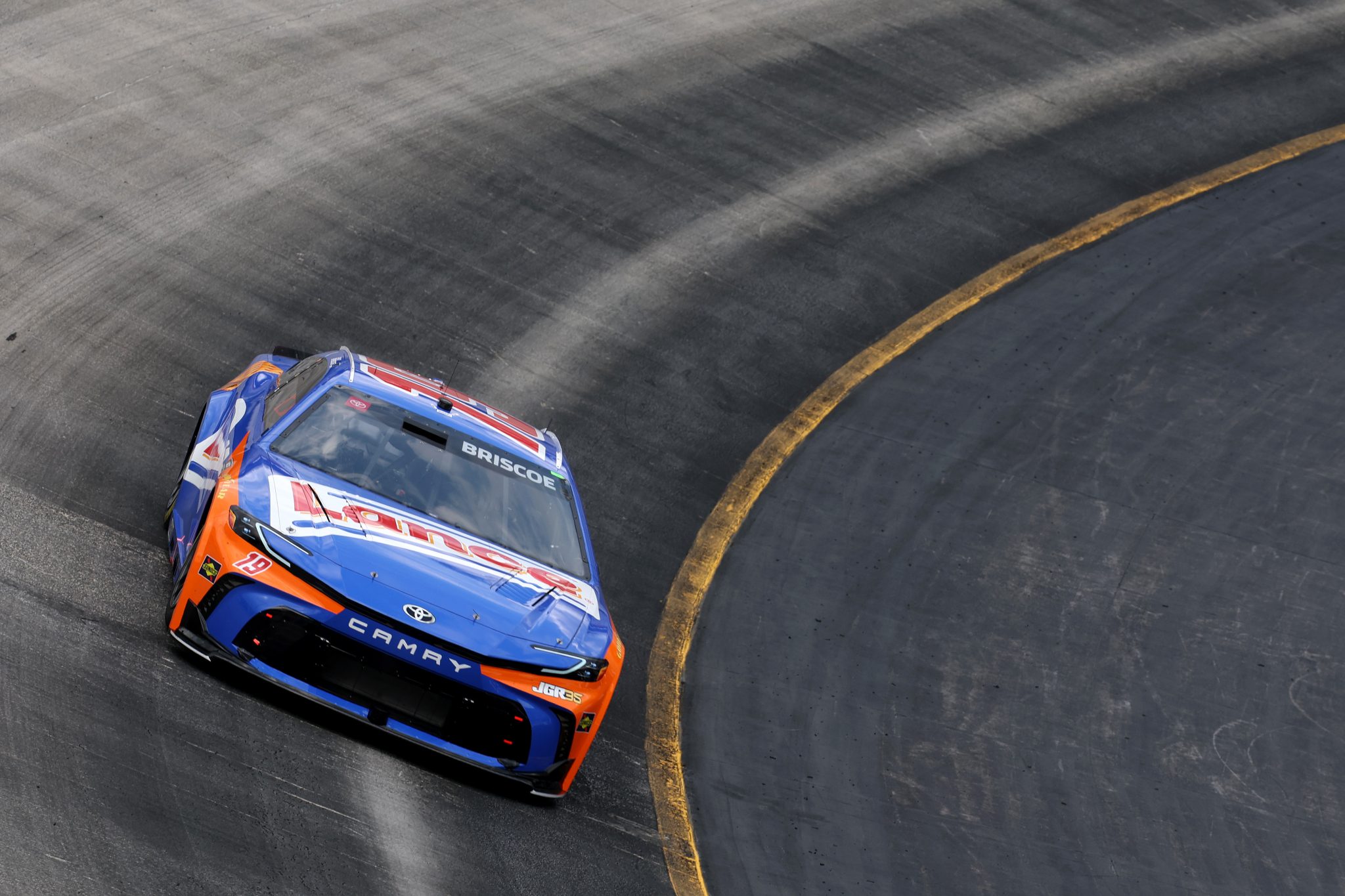 BRISTOL, TENNESSEE - APRIL 11: Chase Briscoe, driver of the #19 Lance Toyota, drives during practice for the NASCAR Cup Series Food City 500 at Bristol Motor Speedway on April 11, 2026 in Bristol, Tennessee. (Photo by Chris Graythen/Getty Images) | Getty Images