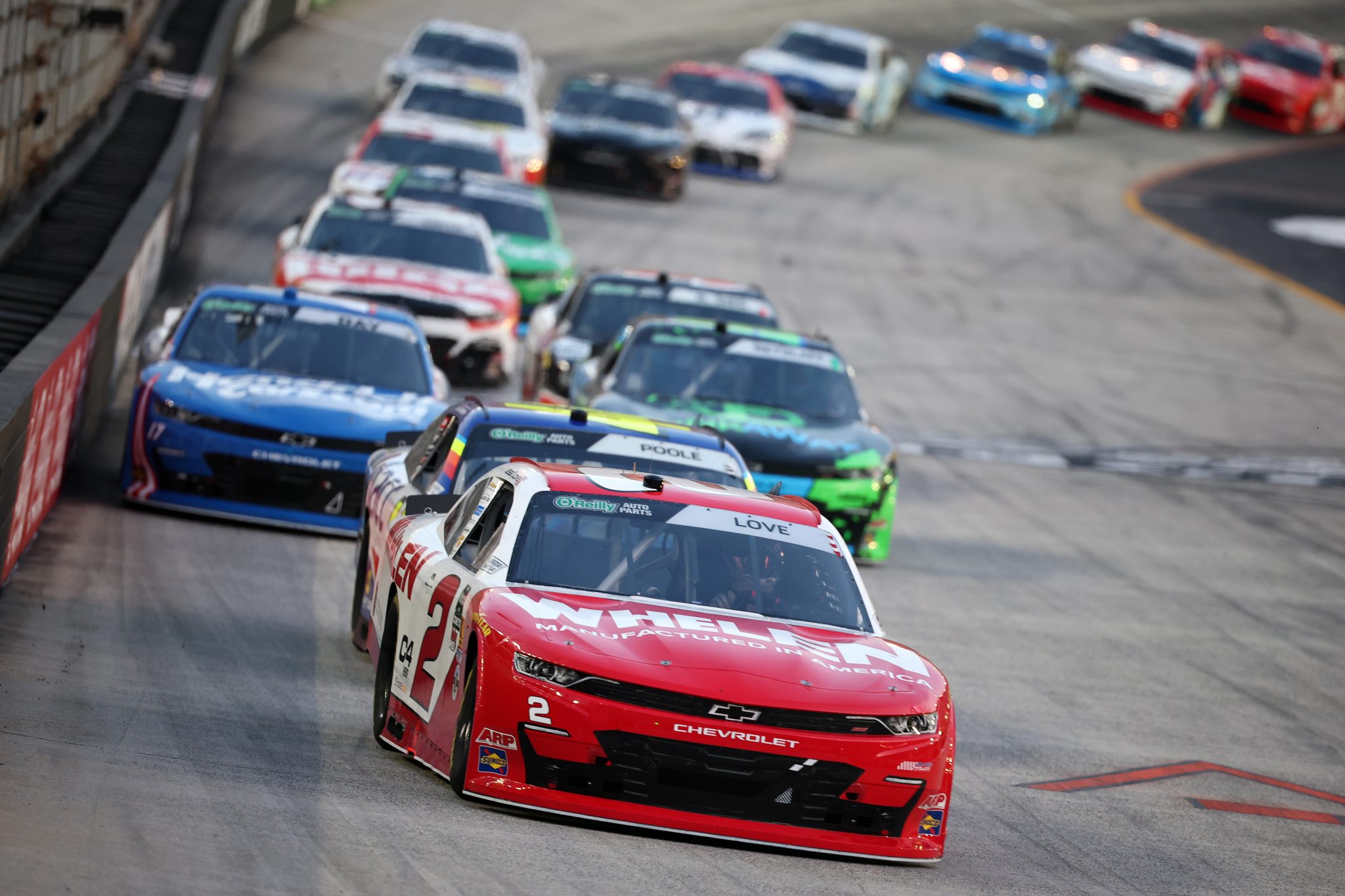 BRISTOL, TENNESSEE - APRIL 11: Jesse Love, driver of the #2 Whelen Chevrolet, drives during the NASCAR O'Reilly Auto Parts Series Suburban Propane 300 at Bristol Motor Speedway on April 11, 2026 in Bristol, Tennessee. (Photo by Chris Graythen/Getty Images) | Getty Images
