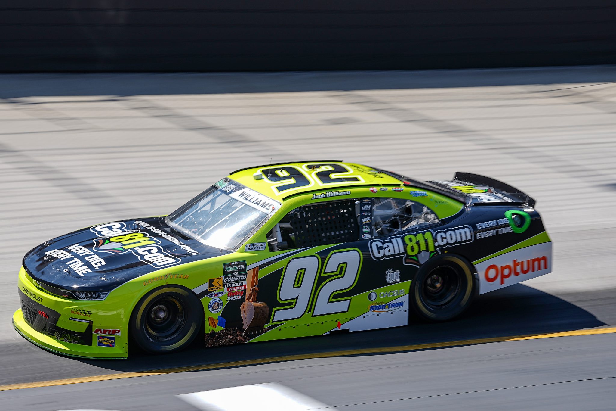 BRISTOL, TENNESSEE - APRIL 11: Josh Williams, driver of the #92 Call811.com Chevrolet, drives during practice for the NASCAR O'Reilly Auto Parts Series Suburban Propane 300 at Bristol Motor Speedway on April 11, 2026 in Bristol, Tennessee. (Photo by Matt Kelley/Getty Images) | Getty Images
