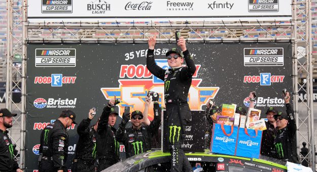 Visit Late-race strategy at Bristol propels Ty Gibbs to first NASCAR Cup win page
