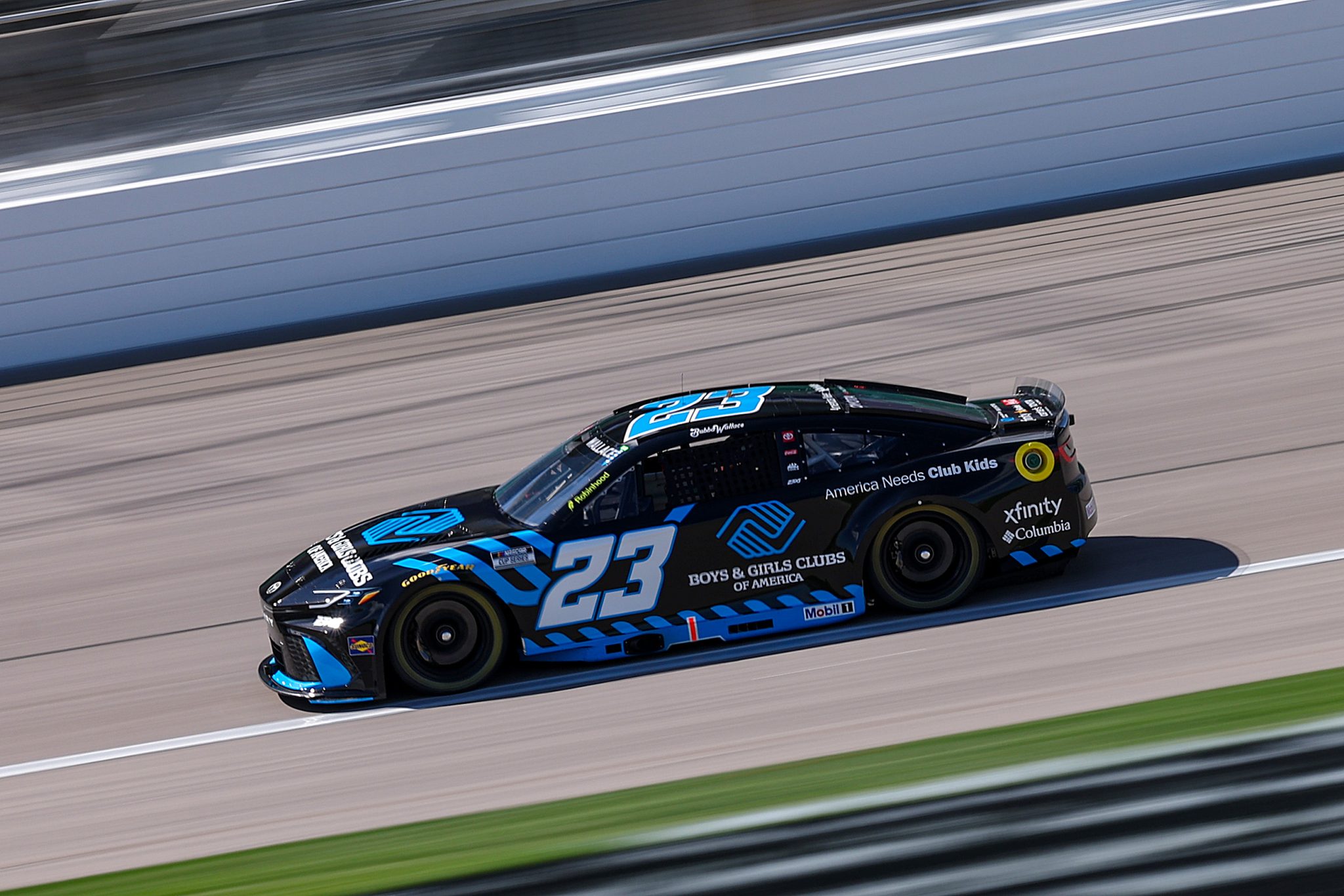 KANSAS CITY, KANSAS - APRIL 18: Bubba Wallace, driver of the #23 Boys & Girls Club of America Toyota, drives during practice for the NASCAR Cup Series AdventHealth 400 at Kansas Speedway on April 18, 2026 in Kansas City, Kansas. (Photo by David Jensen/Getty Images) | Getty Images