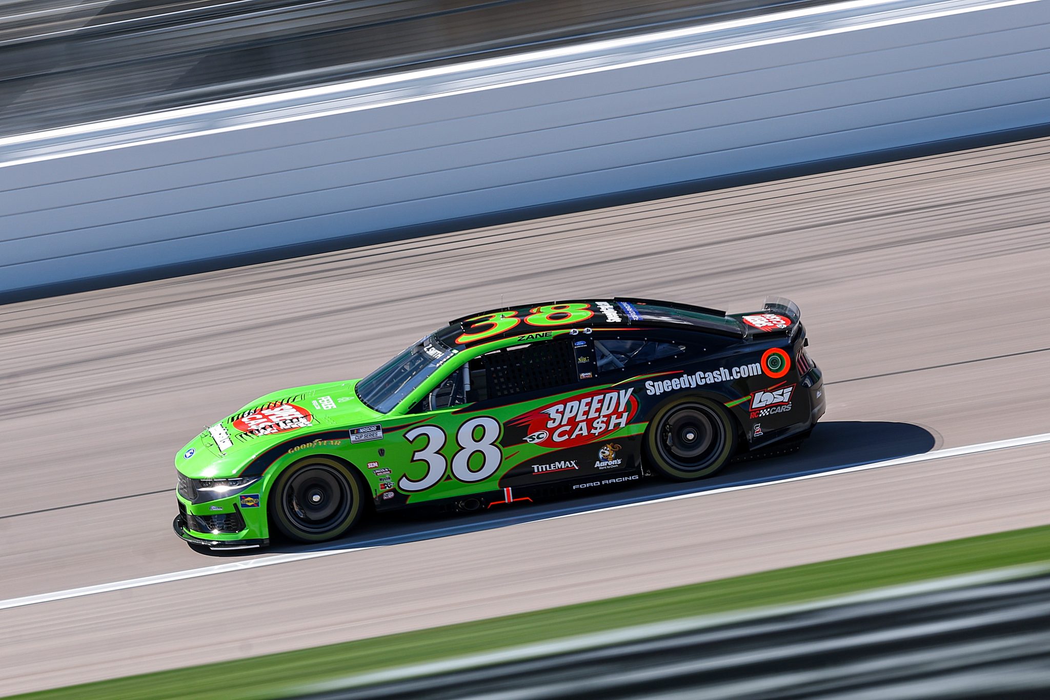 KANSAS CITY, KANSAS - APRIL 18: Zane Smith, driver of the #38 Speedy Cash Ford, drives during practice for the NASCAR Cup Series AdventHealth 400 at Kansas Speedway on April 18, 2026 in Kansas City, Kansas. (Photo by David Jensen/Getty Images) | Getty Images