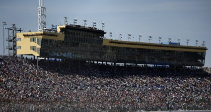 KANSAS CITY, KANSAS - APRIL 19: A general view of racing during the NASCAR Cup Series AdventHealth 400 at Kansas Speedway on April 19, 2026 in Kansas City, Kansas. (Photo by Sean Gardner/Getty Images) | Getty Images