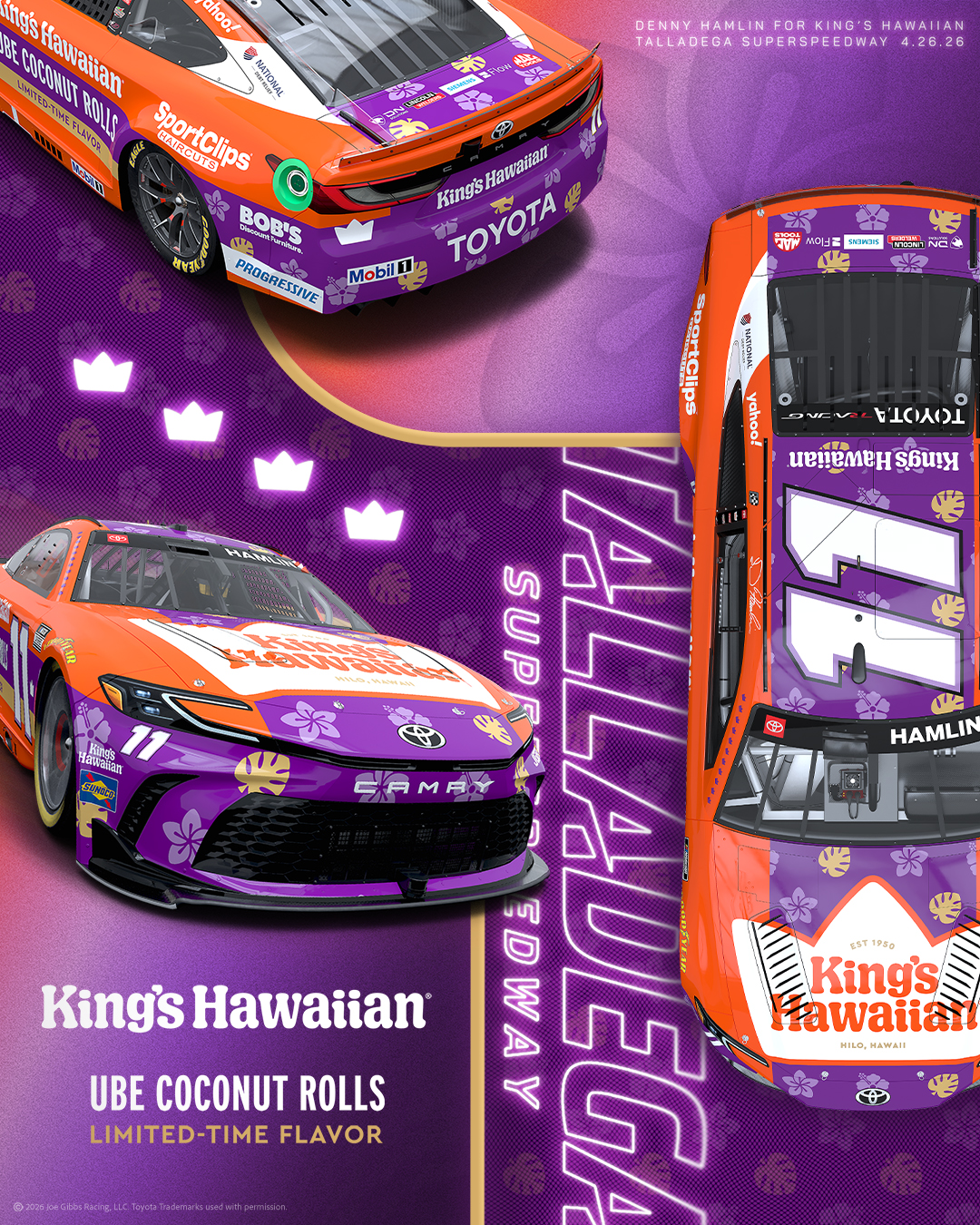 2026 Talladega1 11 Hamlin Kings Hawaiian