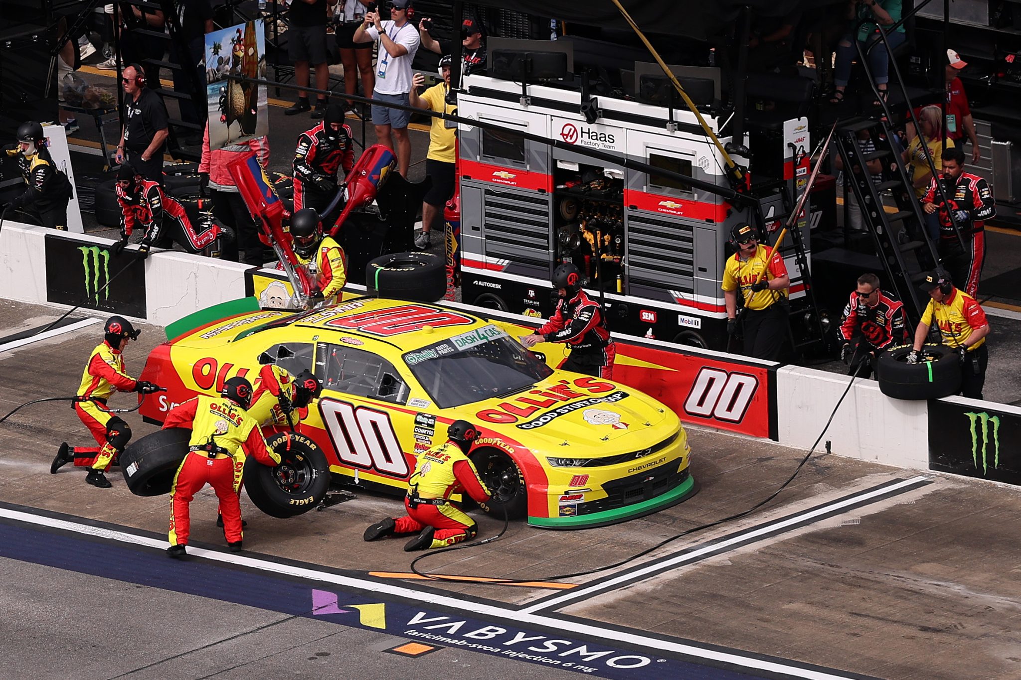TALLADEGA, ALABAMA - APRIL 25: Sheldon Creed, driver of the #00 Ollie's Chevrolet, pits during the NASCAR O'Reilly Auto Parts Series Ag-Pro 300 at Talladega Superspeedway on April 25, 2026 in Talladega, Alabama. (Photo by David Jensen/Getty Images) | Getty Images