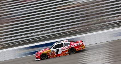 ROCKINGHAM, NORTH CAROLINA - APRIL 03: Carson Kvapil, driver of the #1 Arby's Chevrolet, drives during practice for the NASCAR O'Reilly Auto Parts Series North Carolina Education Lottery 250 Presented by Black's Tire at Rockingham Speedway on April 03, 2026 in Rockingham, North Carolina. (Photo by James Gilbert/Getty Images) | Getty Images