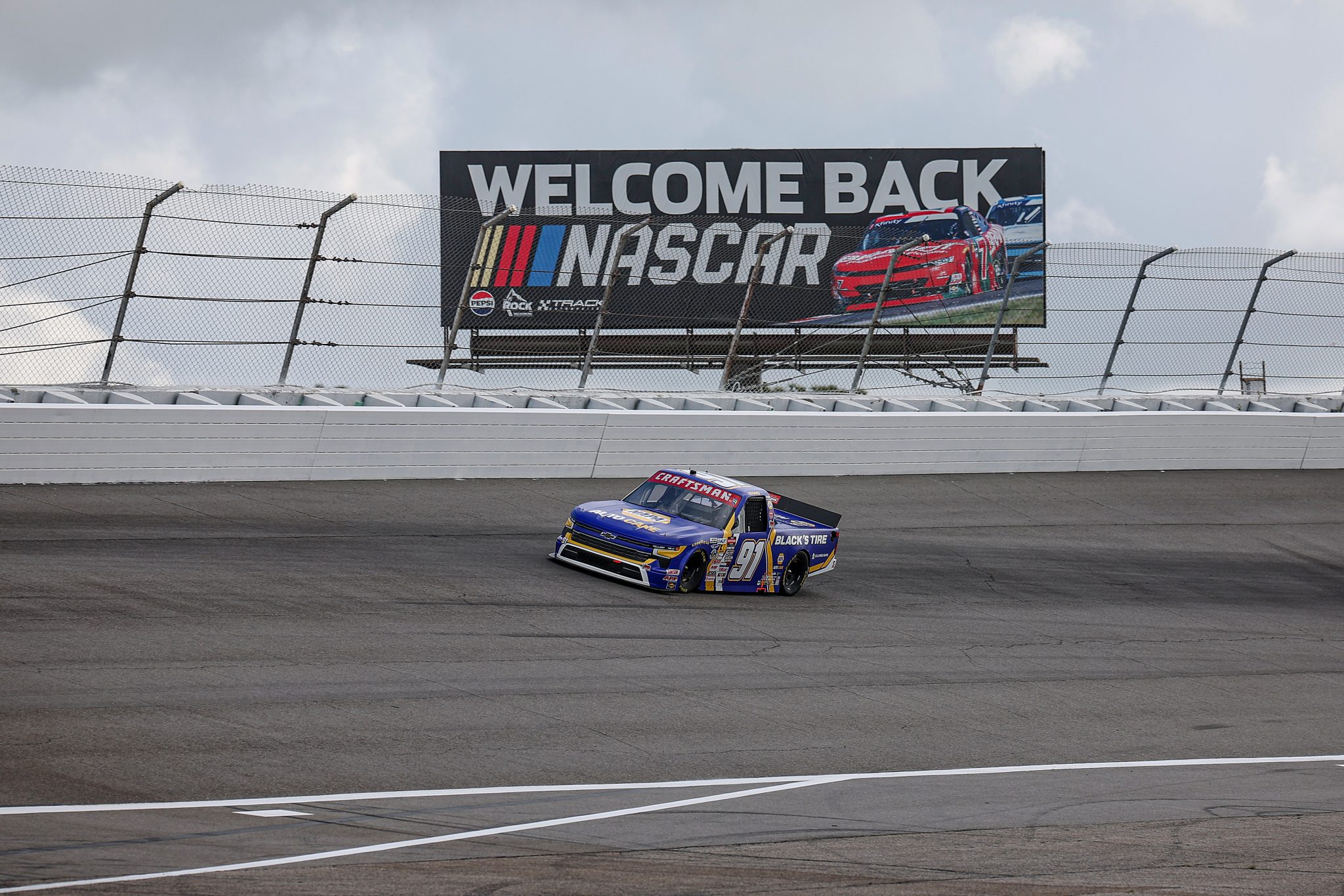 ROCKINGHAM, NORTH CAROLINA - APRIL 03: Christian Eckes, driver of the #91 NAPA Auto Care/Black's Tire Chevrolet, drives during practice for the NASCAR Craftsman Truck Series Black's Tire 200 at Rockingham Speedway on April 03, 2026 in Rockingham, North Carolina. (Photo by James Gilbert/Getty Images) | Getty Images