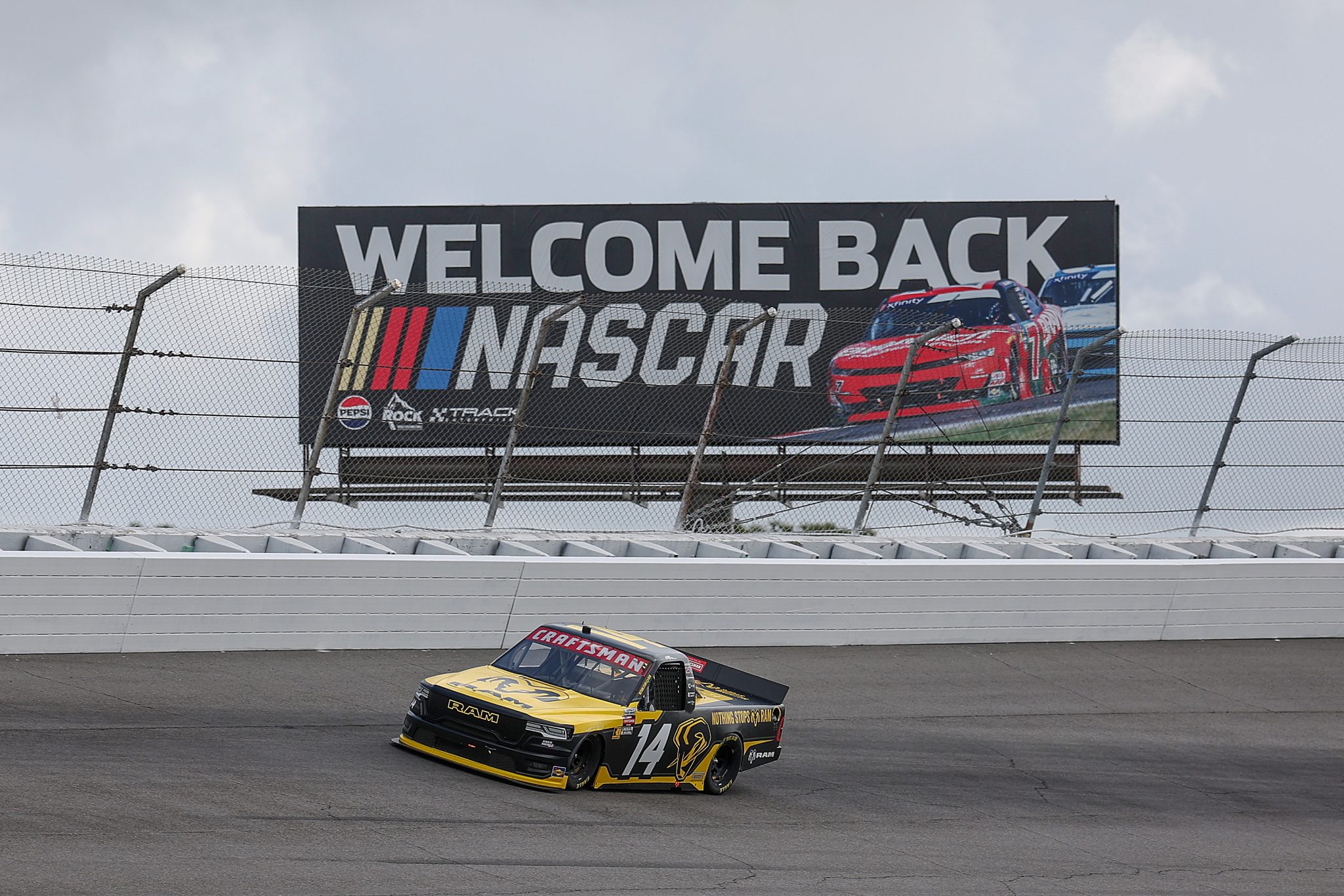 ROCKINGHAM, NORTH CAROLINA - APRIL 03: Tanner Gray, driver of the #15 Black's Tire Toyota drives during practice for the NASCAR Craftsman Truck Series Black's Tire 200 at Rockingham Speedway on April 03, 2026 in Rockingham, North Carolina. (Photo by James Gilbert/Getty Images) | Getty Images