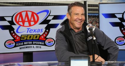 FORT WORTH, TX - NOVEMBER 06:  Actor Dennis Quaid speaks with the media prior to the NASCAR Sprint Cup Series AAA Texas 500 at Texas Motor Speedway on November 6, 2016 in Fort Worth, Texas.  (Photo by Jerry Markland/Getty Images) | Getty Images