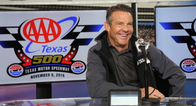FORT WORTH, TX - NOVEMBER 06:  Actor Dennis Quaid speaks with the media prior to the NASCAR Sprint Cup Series AAA Texas 500 at Texas Motor Speedway on November 6, 2016 in Fort Worth, Texas.  (Photo by Jerry Markland/Getty Images) | Getty Images