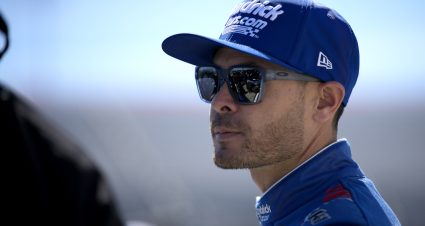 MARTINSVILLE, VIRGINIA - MARCH 28: Kyle Larson, driver of the #5 HendrickCars.com Chevrolet, speaks to a crew member during practice for the NASCAR Cup Series Cook Out 400 at Martinsville Speedway on March 28, 2026 in Martinsville, Virginia. (Photo by Jacob Kupferman/Getty Images) | Getty Images