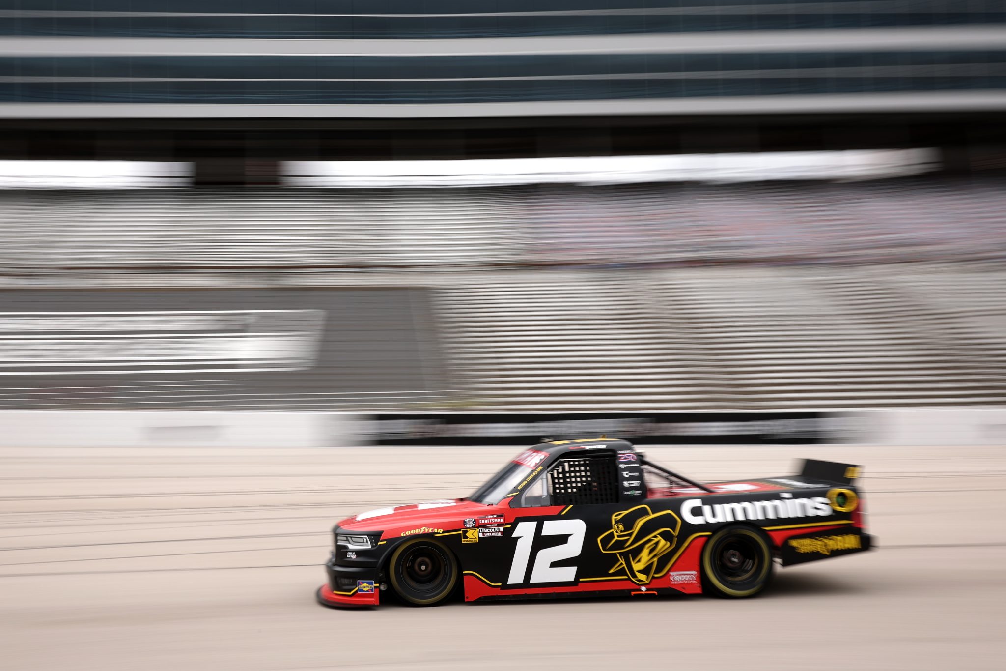 FORT WORTH, TEXAS - MAY 01: Brenden Queen, driver of the #12 Kaulig Racing RAM, practices for the NASCAR Craftsman Truck Series SpeedyCash.com 250 at Texas Motor Speedway on May 01, 2026 in Fort Worth, Texas. (Photo by James Gilbert/Getty Images) | Getty Images