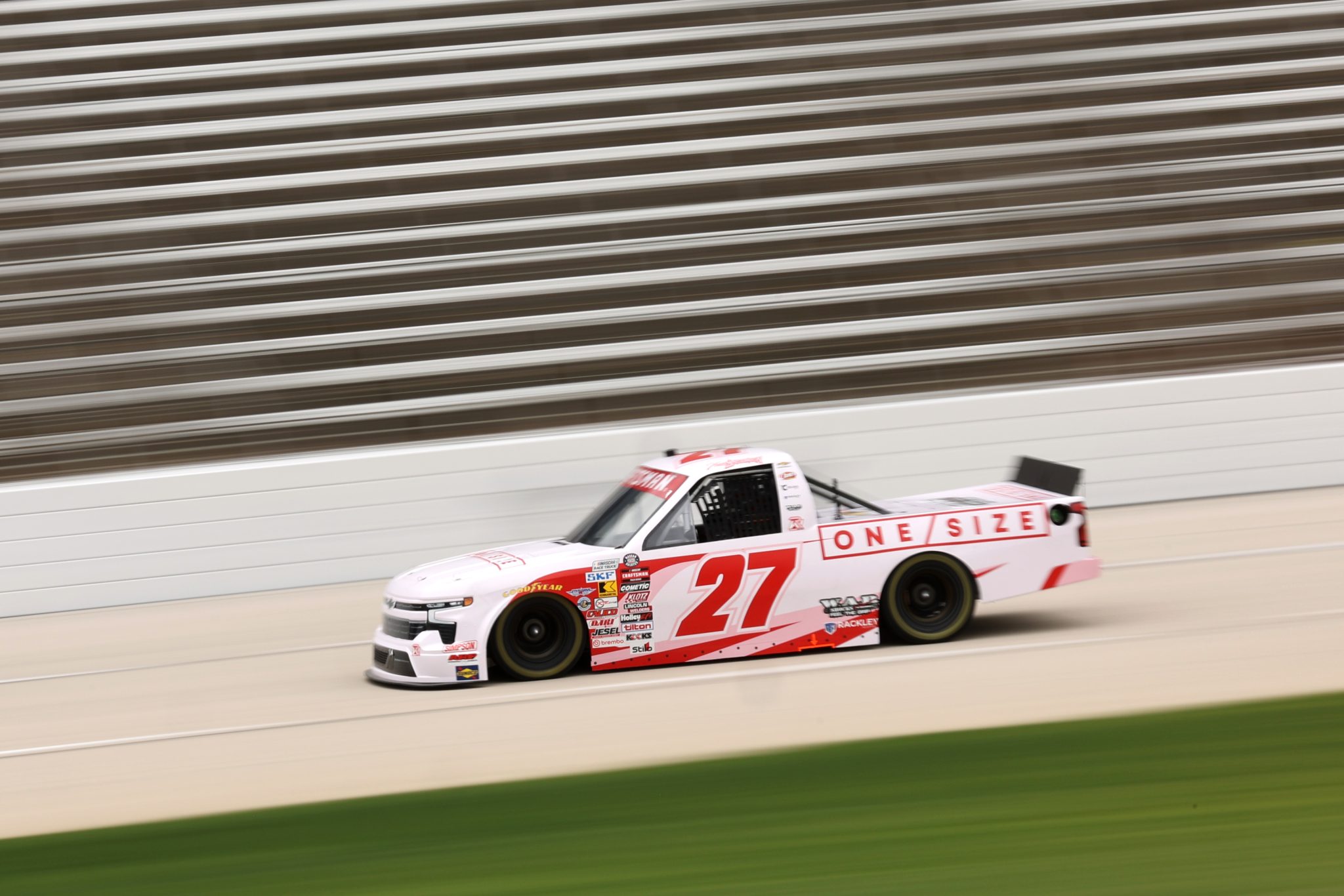 FORT WORTH, TEXAS - MAY 01: Toni Breidinger, driver of the #27 Rackley W.A.R Chevrolet, practices for the NASCAR Craftsman Truck Series SpeedyCash.com 250 at Texas Motor Speedway on May 01, 2026 in Fort Worth, Texas. (Photo by James Gilbert/Getty Images) | Getty Images