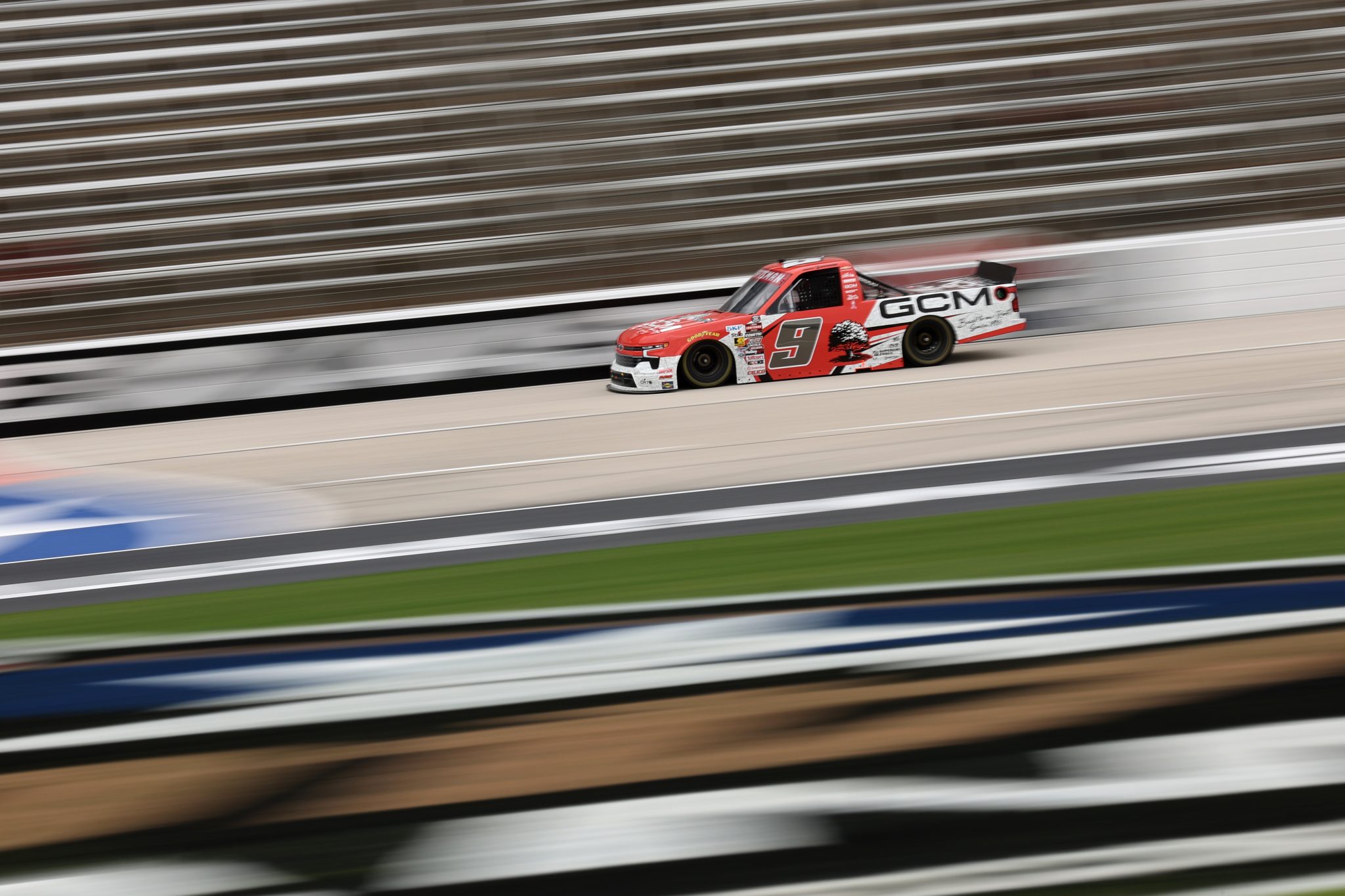FORT WORTH, TEXAS - MAY 01: Grant Enfinger, driver of the #9 CR7 Motorsports Chevrolet, practices for the NASCAR Craftsman Truck Series SpeedyCash.com 250 at Texas Motor Speedway on May 01, 2026 in Fort Worth, Texas. (Photo by James Gilbert/Getty Images) | Getty Images