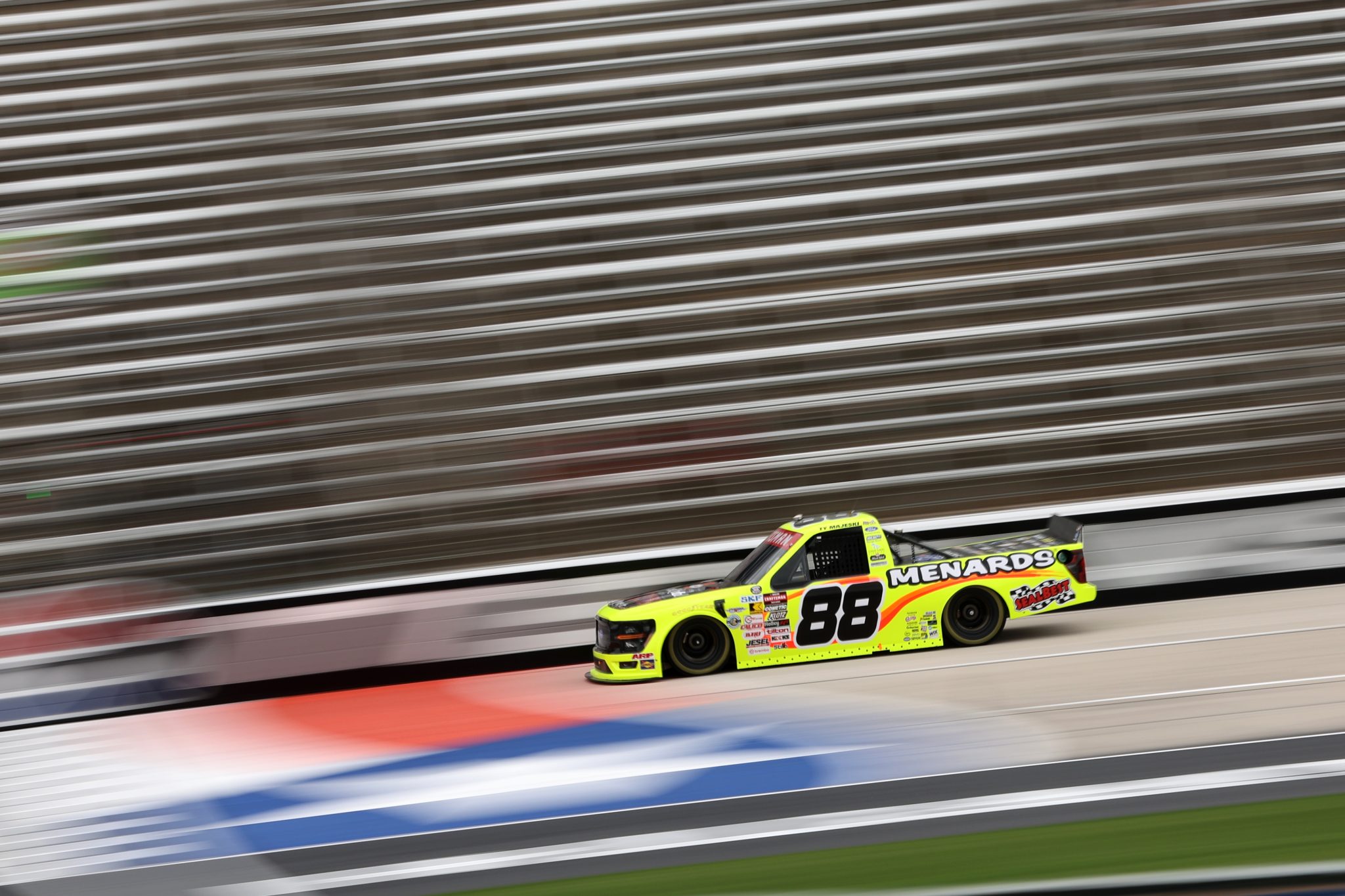 FORT WORTH, TEXAS - MAY 01: Ty Majeski, driver of the #88 ThorSport Racing Ford, practices for the NASCAR Craftsman Truck Series SpeedyCash.com 250 at Texas Motor Speedway on May 01, 2026 in Fort Worth, Texas. (Photo by James Gilbert/Getty Images) | Getty Images