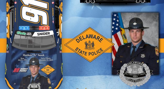 Visit Myatt Snider, DGM Racing honoring fallen Delaware State Police Trooper at Dover page