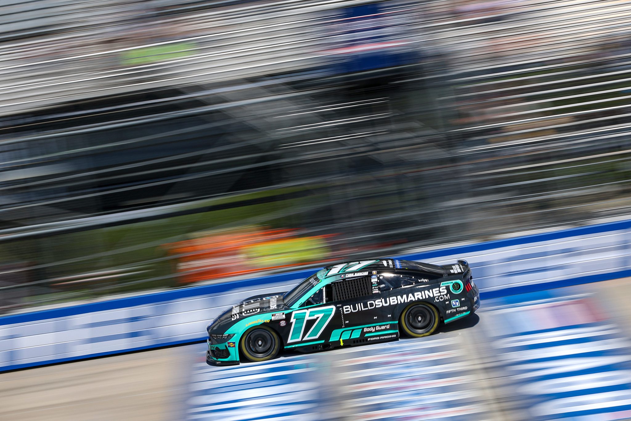 DOVER, DELAWARE - MAY 15: Chris Buescher, driver of the #17 BuildSubmarines.com Ford, drives during NASCAR Cup Series All-Star Race - Pit Road Qualifying Entry/Exit practice at Dover Motor Speedway on May 15, 2026 in Dover, Delaware. (Photo by Meg Oliphant/Getty Images) | Getty Images