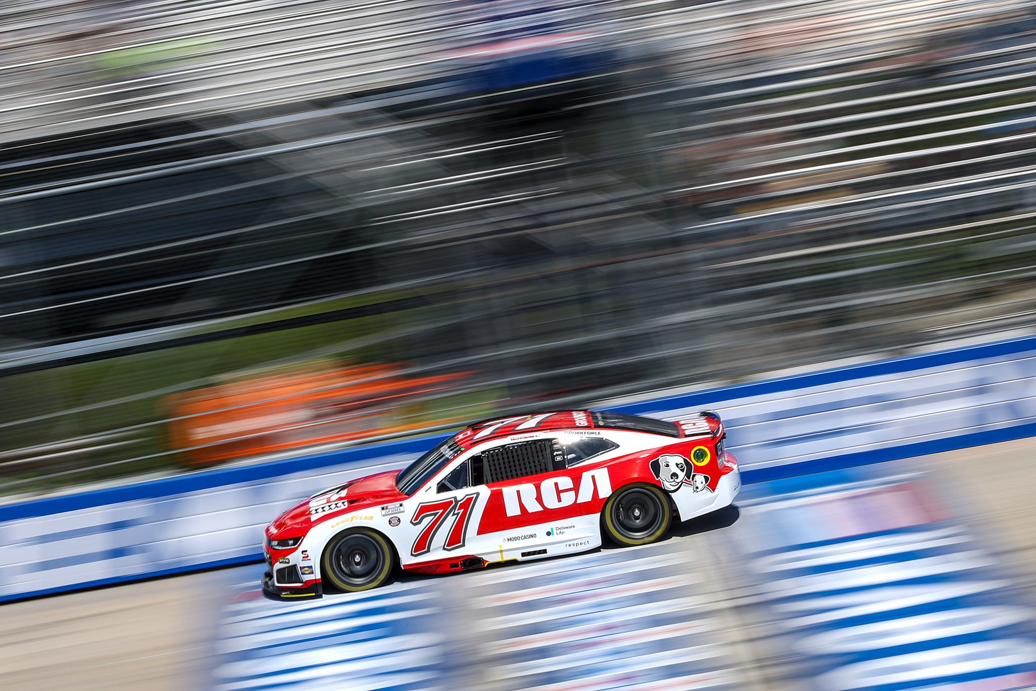 DOVER, DELAWARE - MAY 15: Michael McDowell, driver of the #71 RCA Chevrolet, drives during NASCAR Cup Series All-Star Race pit road qualifying entry/exit practice at Dover Motor Speedway on May 15, 2026 in Dover, Delaware. (Photo by Meg Oliphant/Getty Images) | Getty Images