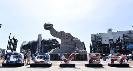 DOVER, DELAWARE - APRIL 28: A general view of the Miles the Monster statue prior to the NASCAR Cup Series Würth 400 at Dover International Speedway on April 28, 2024 in Dover, Delaware. (Photo by Logan Riely/Getty Images) | Getty Images