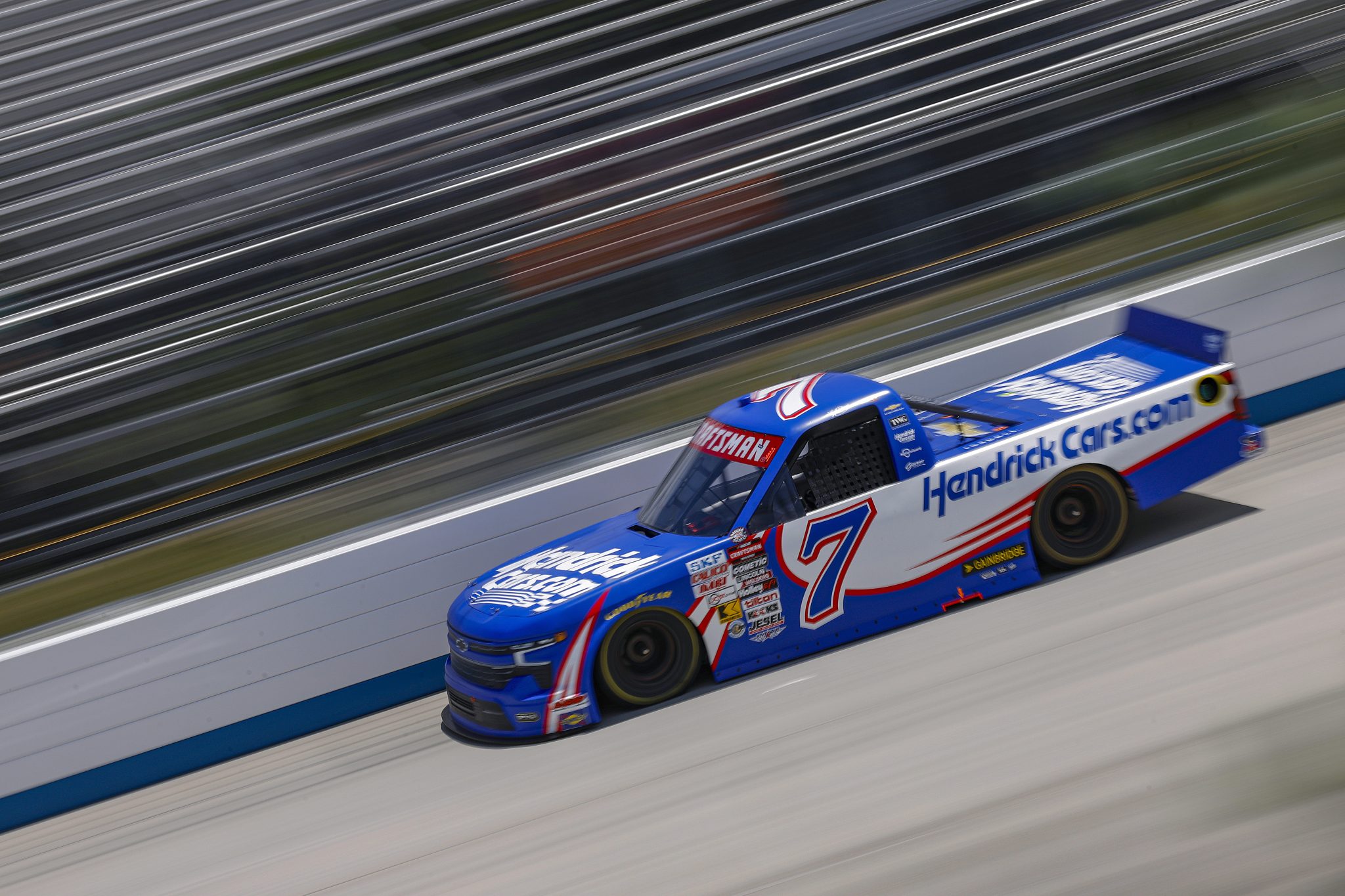 DOVER, DELAWARE - MAY 15: Kyle Busch, driver of the #7 HendrickCars.com Chevrolet, drives during practice for the NASCAR Craftsman Truck Series ECOSAVE 200 at Dover Motor Speedway on May 15, 2026 in Dover, Delaware. (Photo by Sean Gardner/Getty Images) | Getty Images