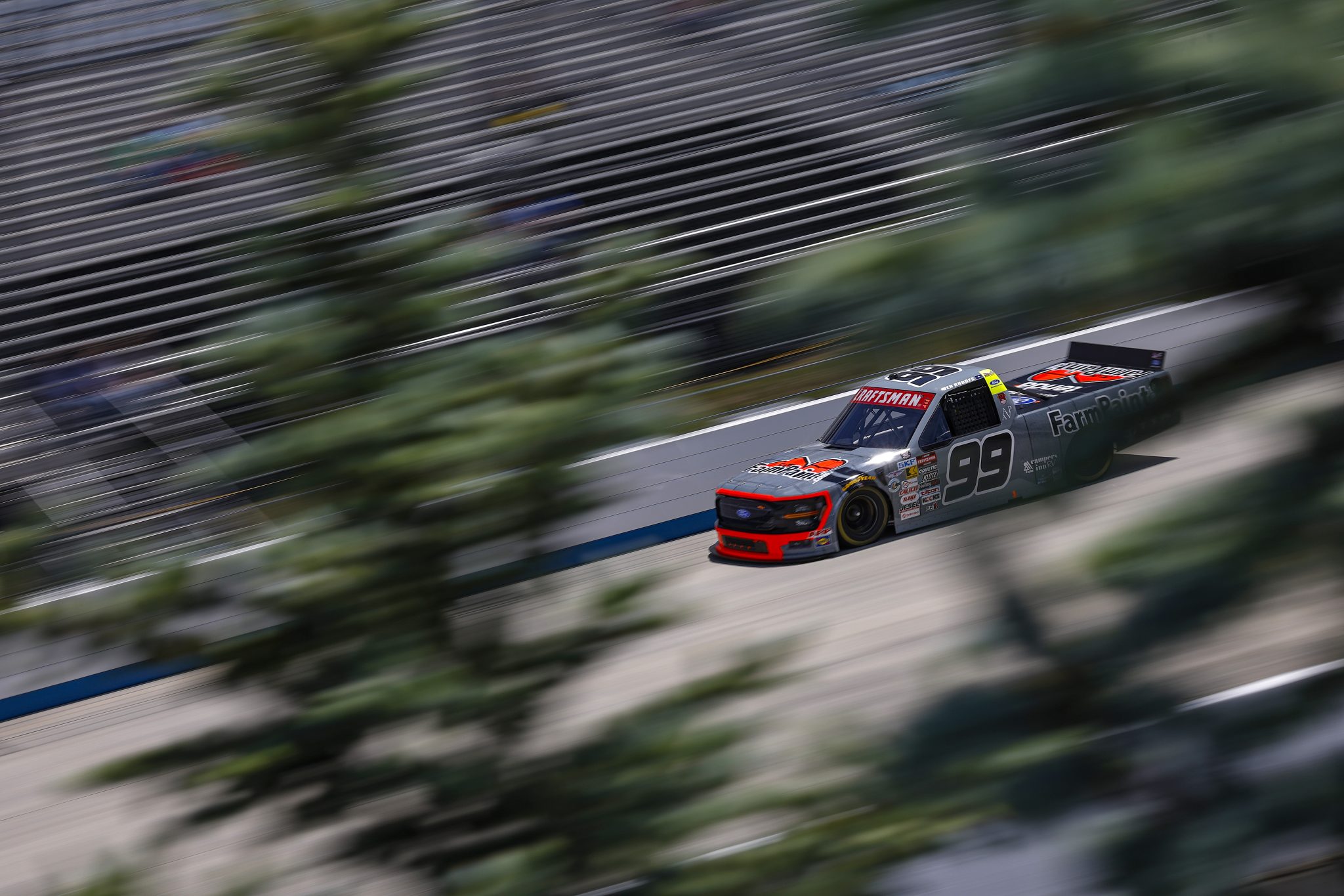 DOVER, DELAWARE - MAY 15: Ben Rhodes, driver of the #99 Farm Paint Ford, drives during practice for the NASCAR Craftsman Truck Series ECOSAVE 200 at Dover Motor Speedway on May 15, 2026 in Dover, Delaware. (Photo by Sean Gardner/Getty Images) | Getty Images