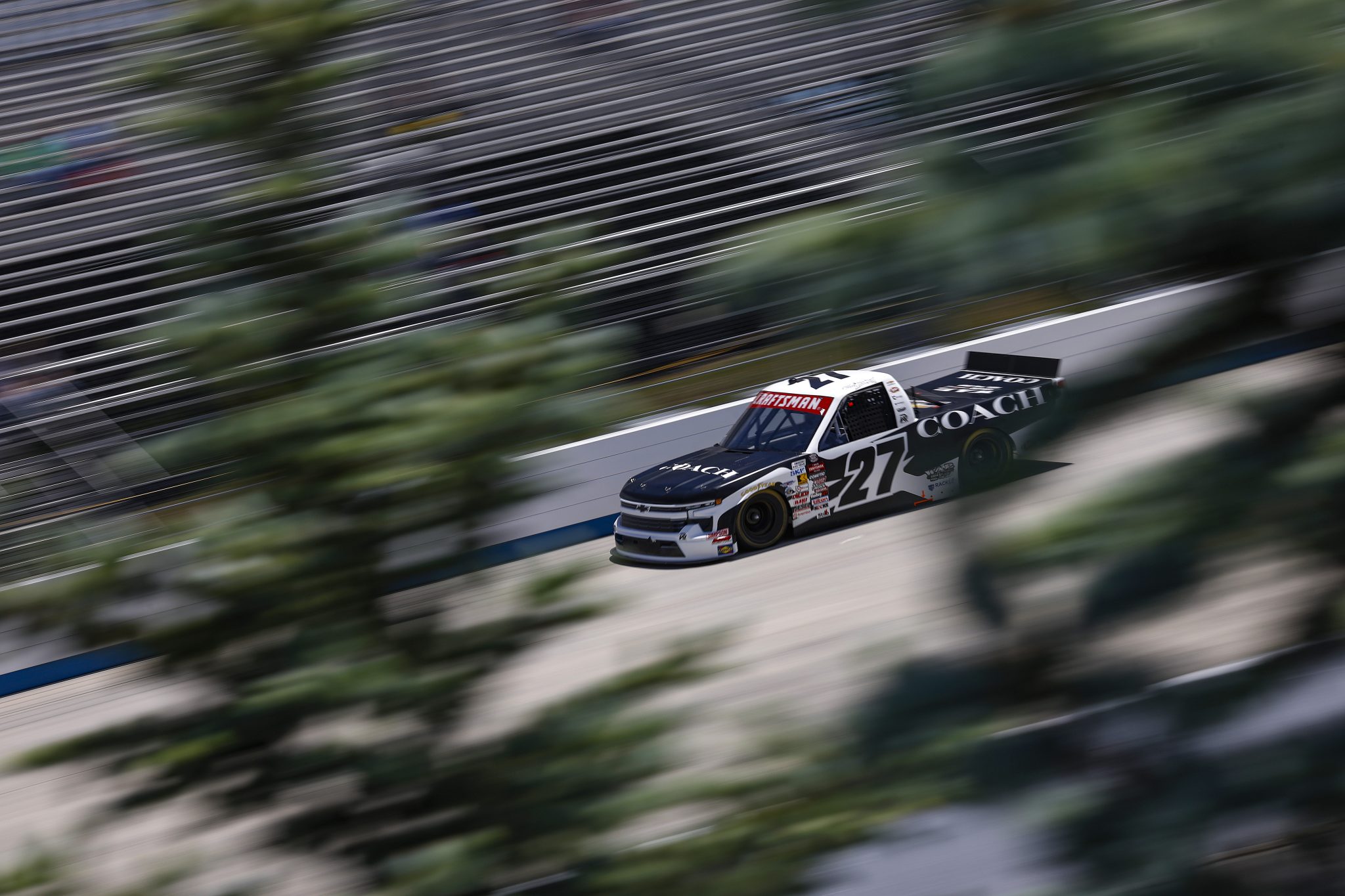 DOVER, DELAWARE - MAY 15: Toni Breidinger, driver of the #27 COACH Chevrolet, drives during practice for the NASCAR Craftsman Truck Series ECOSAVE 200 at Dover Motor Speedway on May 15, 2026 in Dover, Delaware. (Photo by Sean Gardner/Getty Images) | Getty Images