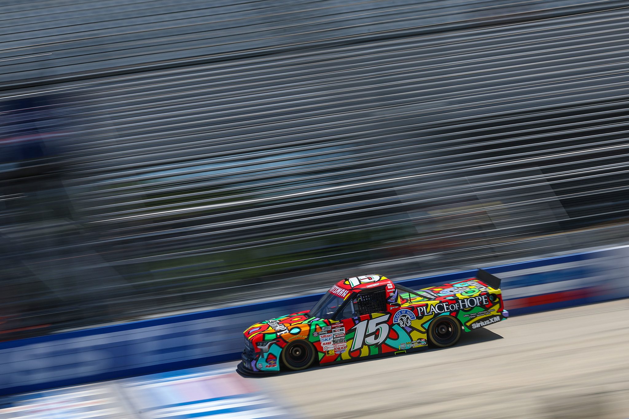 DOVER, DELAWARE - MAY 15: Tanner Gray, driver of the #15 Place of Hope Toyota, drives during practice for the NASCAR Craftsman Truck Series ECOSAVE 200 at Dover Motor Speedway on May 15, 2026 in Dover, Delaware. (Photo by Meg Oliphant/Getty Images) | Getty Images