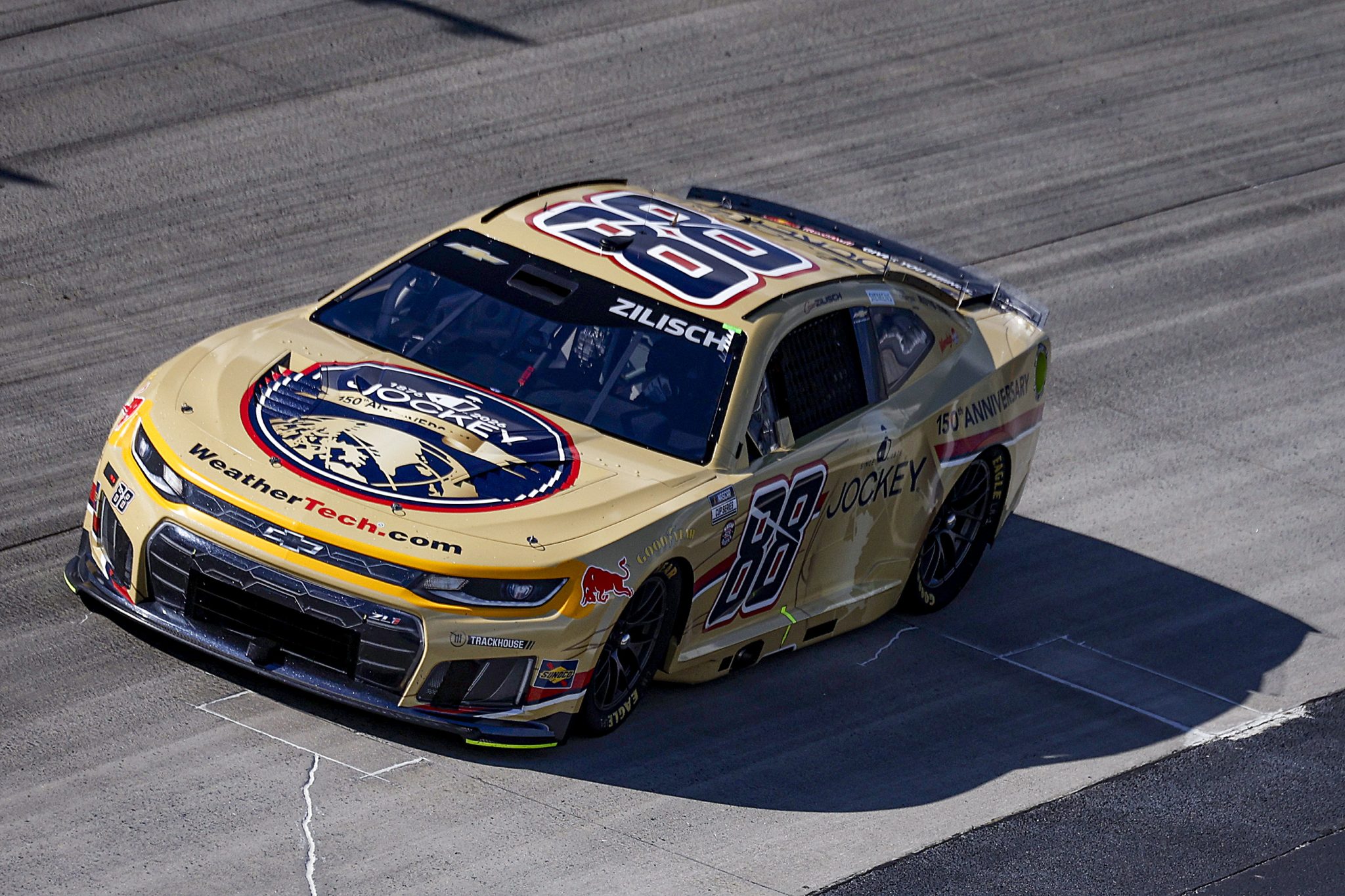 DOVER, DELAWARE - MAY 15: Connor Zilisch, driver of the #88 Jockey 150th Anniversary Chevrolet, drives during NASCAR Cup Series All-Star Race pit road qualifying entry/exit practice at Dover Motor Speedway on May 15, 2026 in Dover, Delaware. (Photo by Sean Gardner/Getty Images) | Getty Images